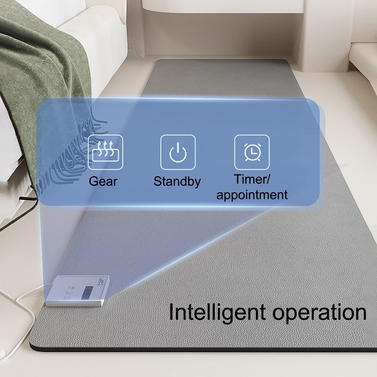 QCLUEU QCLUEU Carbon Crystal Floor Heating Pad, Electric Feet Heater Mat Adjustable Temperature Quick Heated Foot Warmers, For Office, Home, Electric Heated Carpet (Size : 140x200cm(65.1x78.8in))