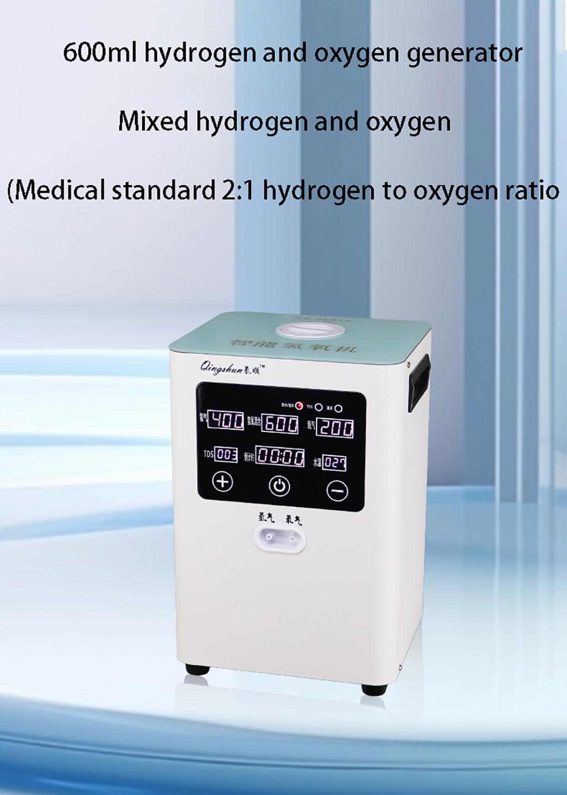 GCZQYAM GCZQYAM Hydrogen Inhalation Machine, HO Separated 150/300/600ml/min two-Port Inhaler, Hydrogen Generator, for Inhalation Hydrogen and Hydrogen Water