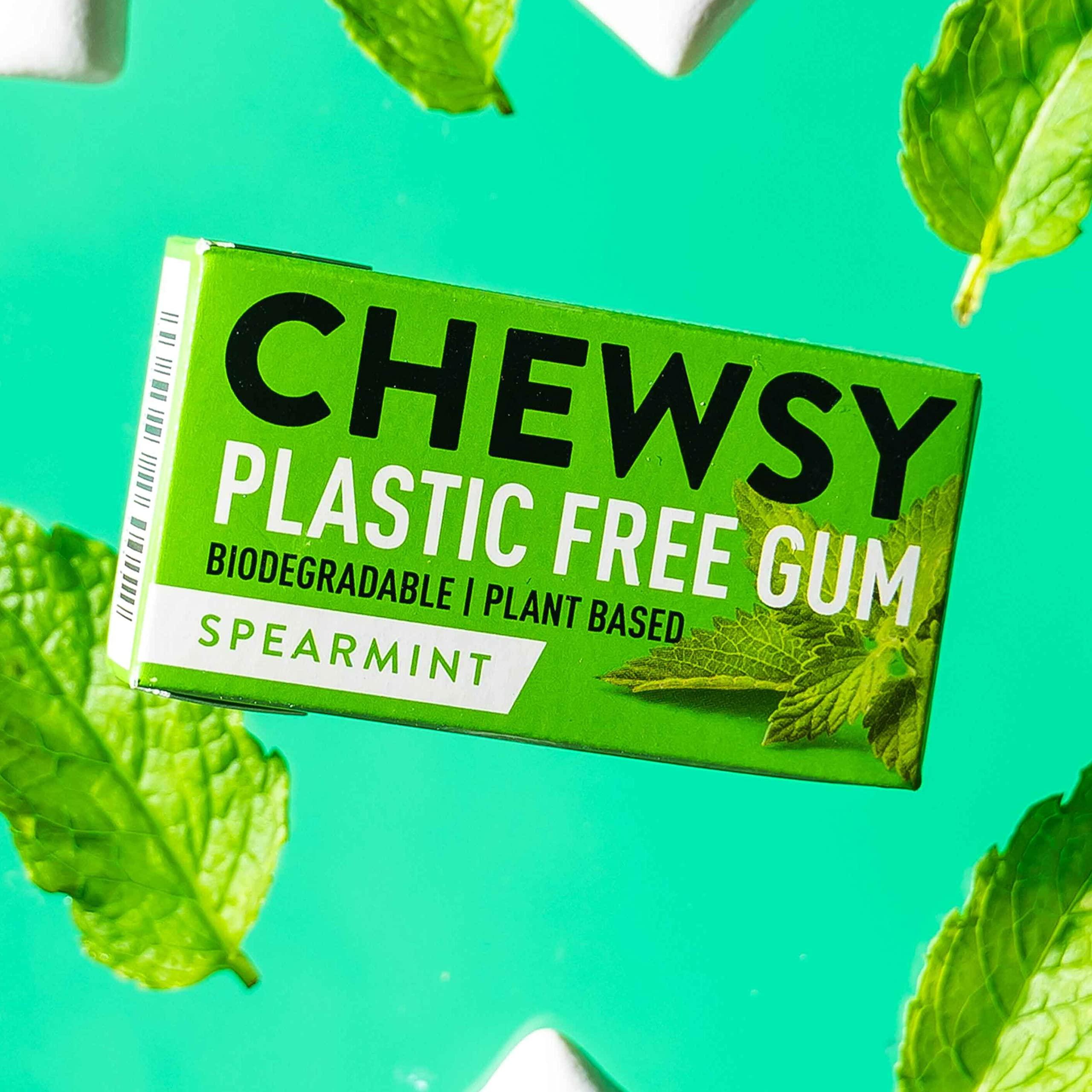 CHEWSY Chewsy Mixed Flavours Plastic Free Gum | Plant Based | Sugar Free | Aspartame-Free | Xylitol | Tooth Friendly | Vegan | Biodegradable | Natural Chewing Gum 12 Packs