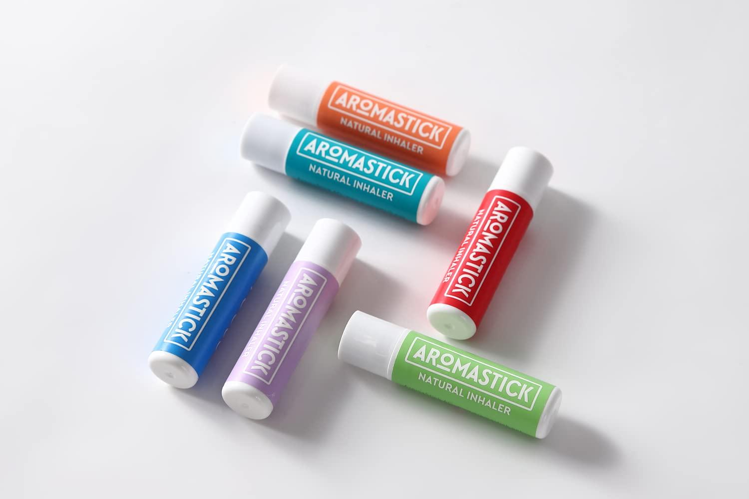 AromaStick Aromatherapy Nasal Inhaler [Made in Swiss] Organic Essential Oils Set Diffuser for Sleep, Stress, Anxiety and Others [ Portable Aromatherapy Stick] (Calm)