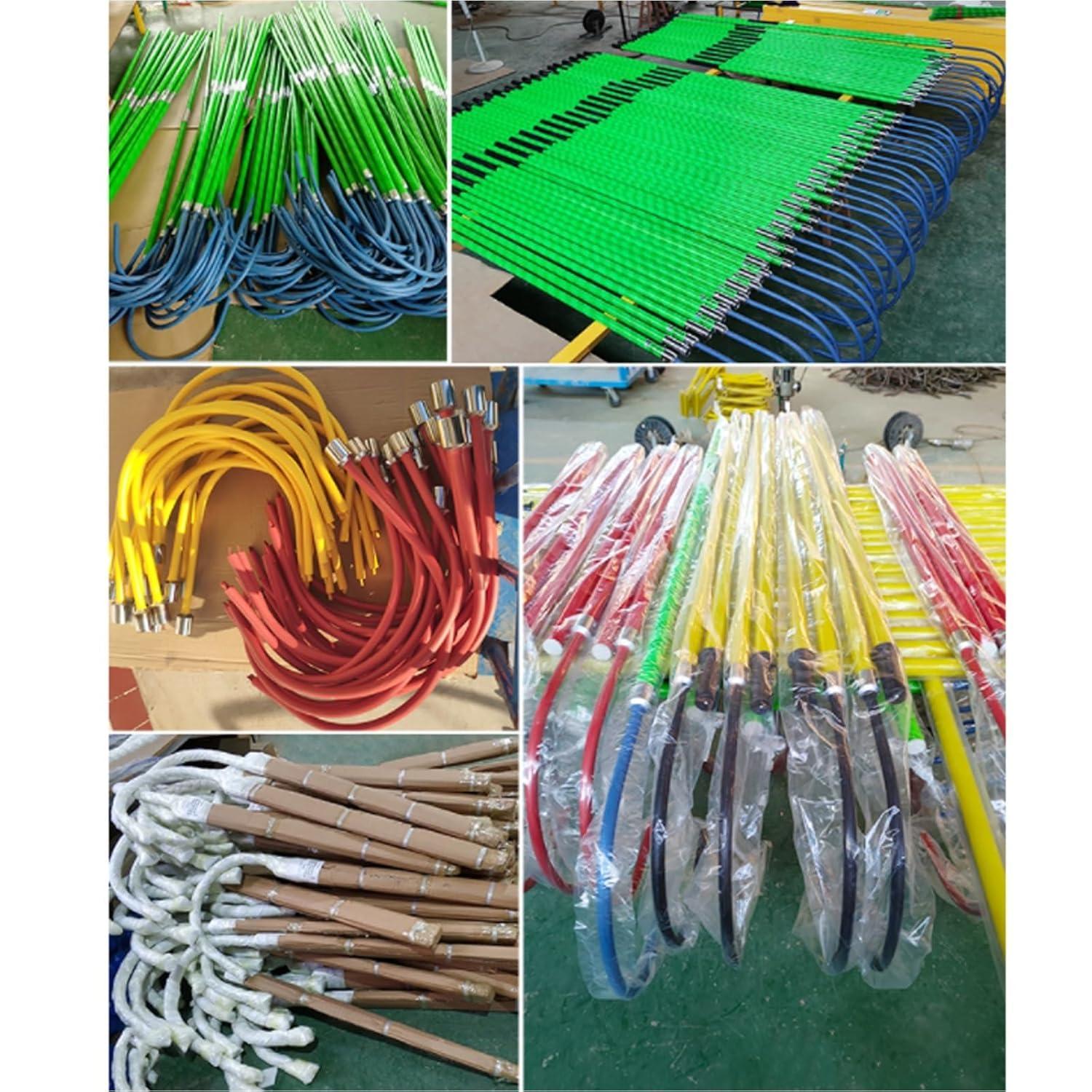 BESTXH BESTXH High Voltage Insulated Rescue Hook, Electrical Safety Rescue Hook Lightweight, 220lb Load Safety Rescue Hook, Detachable Insulated Rescue Hooks, for Electrician Fire,Green,3.3ft/1m