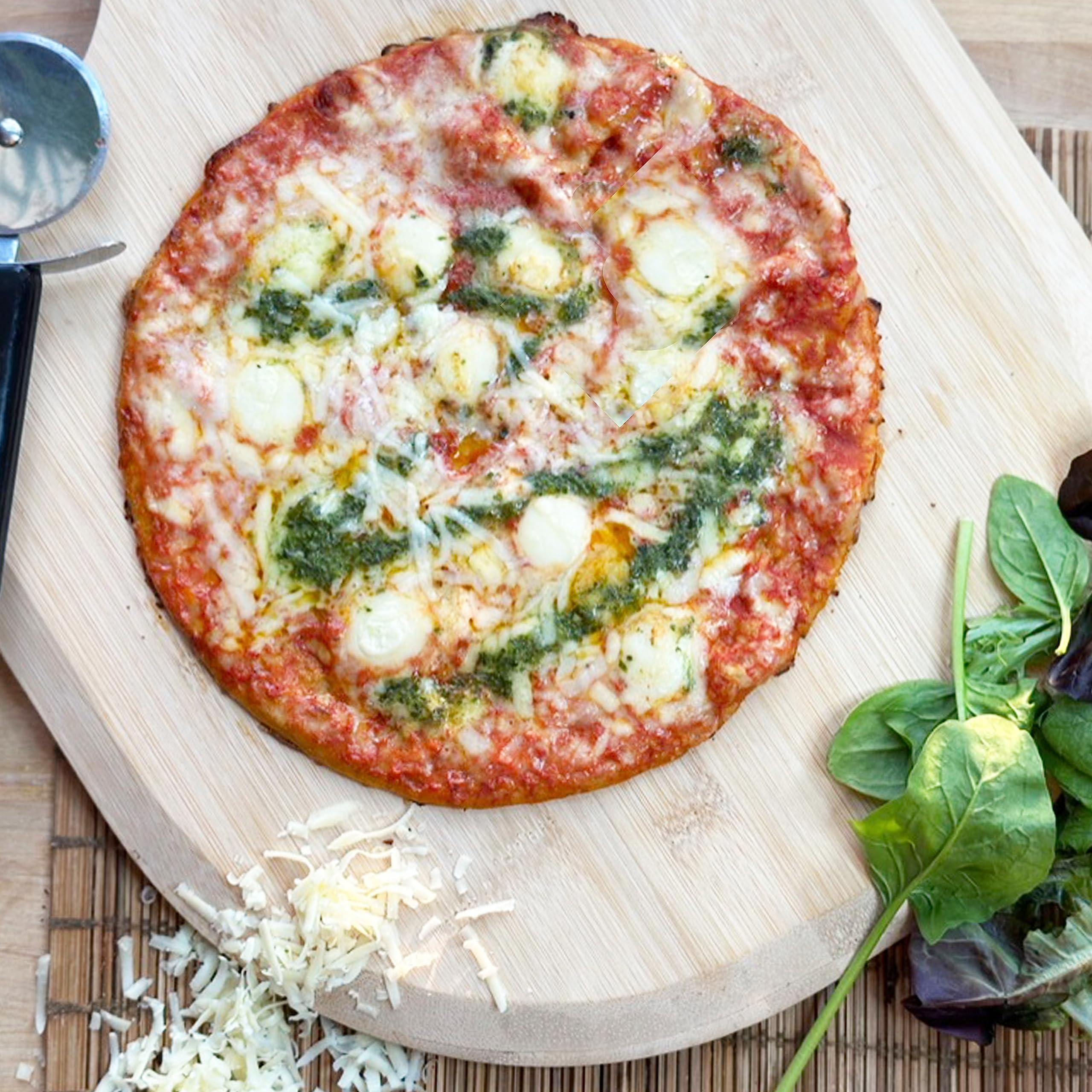 Keeto SRSLY Low Carb Pizzas | 9 Inch | Multipack of 3, 6 or 9 | Keto | Low Carb | Low Sugar | High Protein | No Compromise (Three Cheese & Pesto, x6 Pizza's)