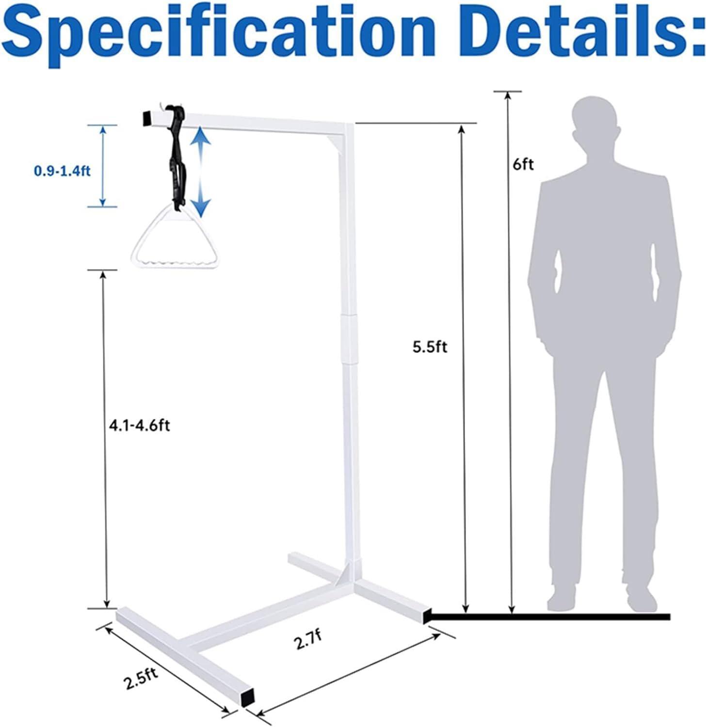 FreshCart Basics Bed Mobility Trapeze Bar for Elderly and Disabled Patients - Floor Stand Triangle Pull Up Bar for Hospital Beds - Adaptive Tool for Assisting Those with Mobility Issues in Bed