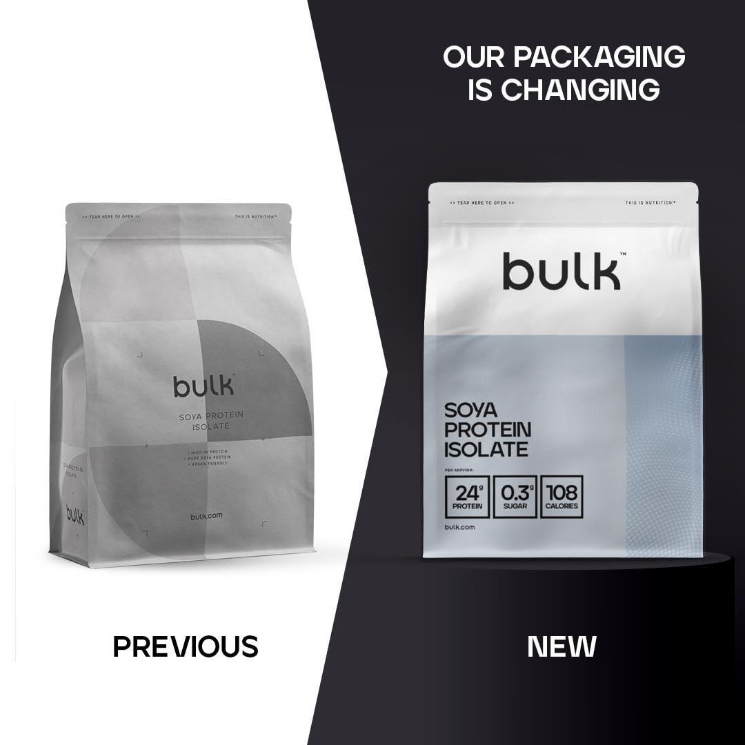 Bulk Bulk Soya Protein Isolate Powder, Vegan Protein Shake, Chocolate, 2.5 kg, 83 Servings, Packaging May Vary