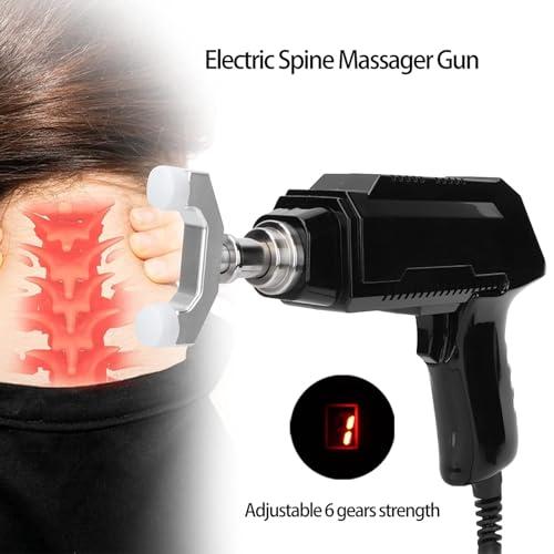 NGARY NGARY Chiropractic Adjustment Kit, Electric Chiropractic Adjusting Tool Spine Massager with 6 Interchangeable Massage Heads, 6 Levels Of Regulable Force, for Scoliosis Adjuster
