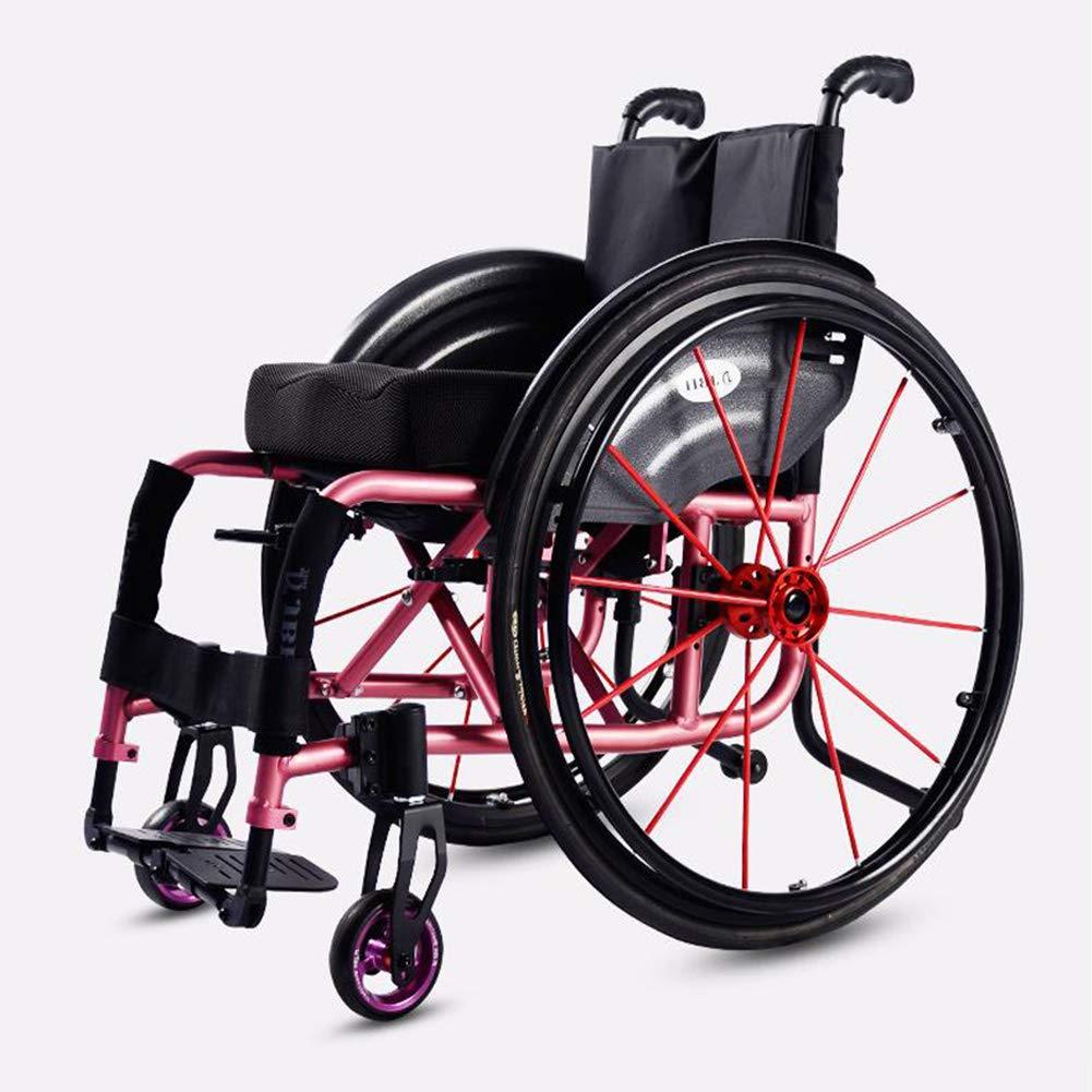 FreshCart Basics Lightweight Wheelchairs,Sport Wheelchairs Manual Self Propelled Wheelchair, Aluminium Folding Transport Chair Comfortable Portable Sport Wheelchair for Disabled Users