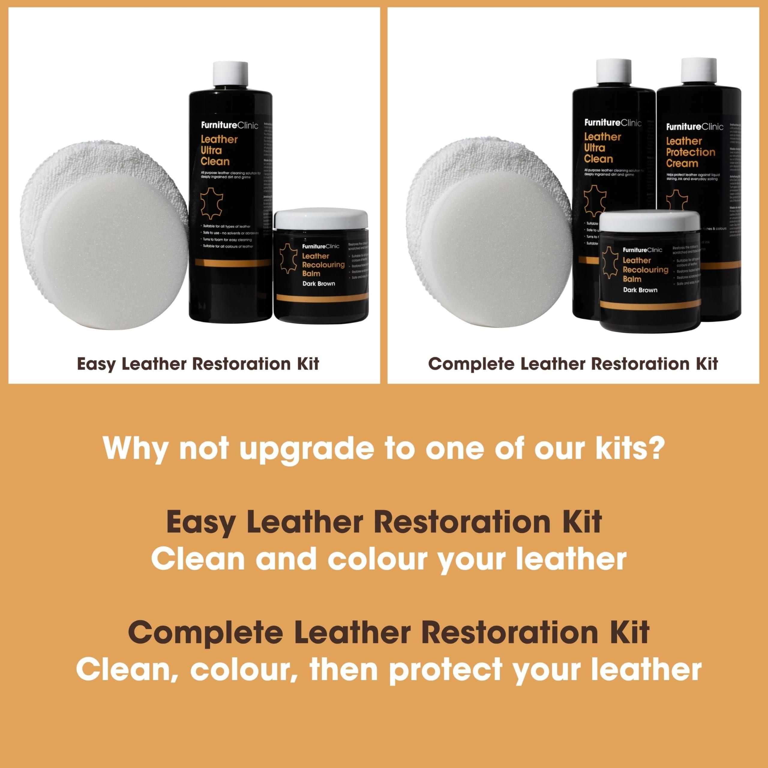 Furniture Clinic Furniture Clinic Leather Recolouring Balm - Leather Colour Restorer for Sofas, Leather Colour Repair for Faded & Scratched Leather Upholstery, Car Seats, Shoes and Clothing - 16 Colours (Ivory)