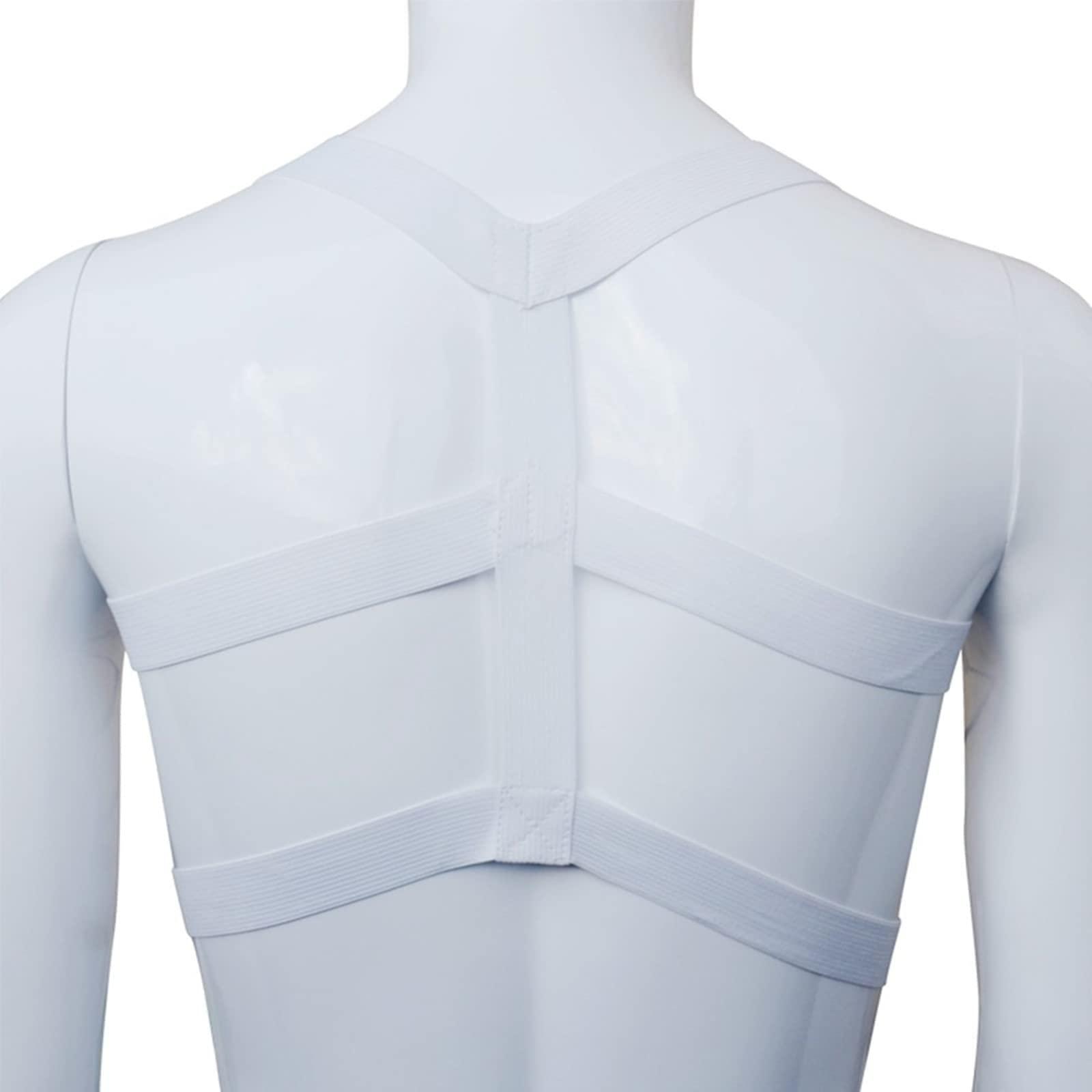 DKEGIFF DKEGIFF Men's Nylon Harness Belt Body Chest Harness Belt Elastic Shoulder Strap Exotic Apparel Male Corset One Size, White, One Size