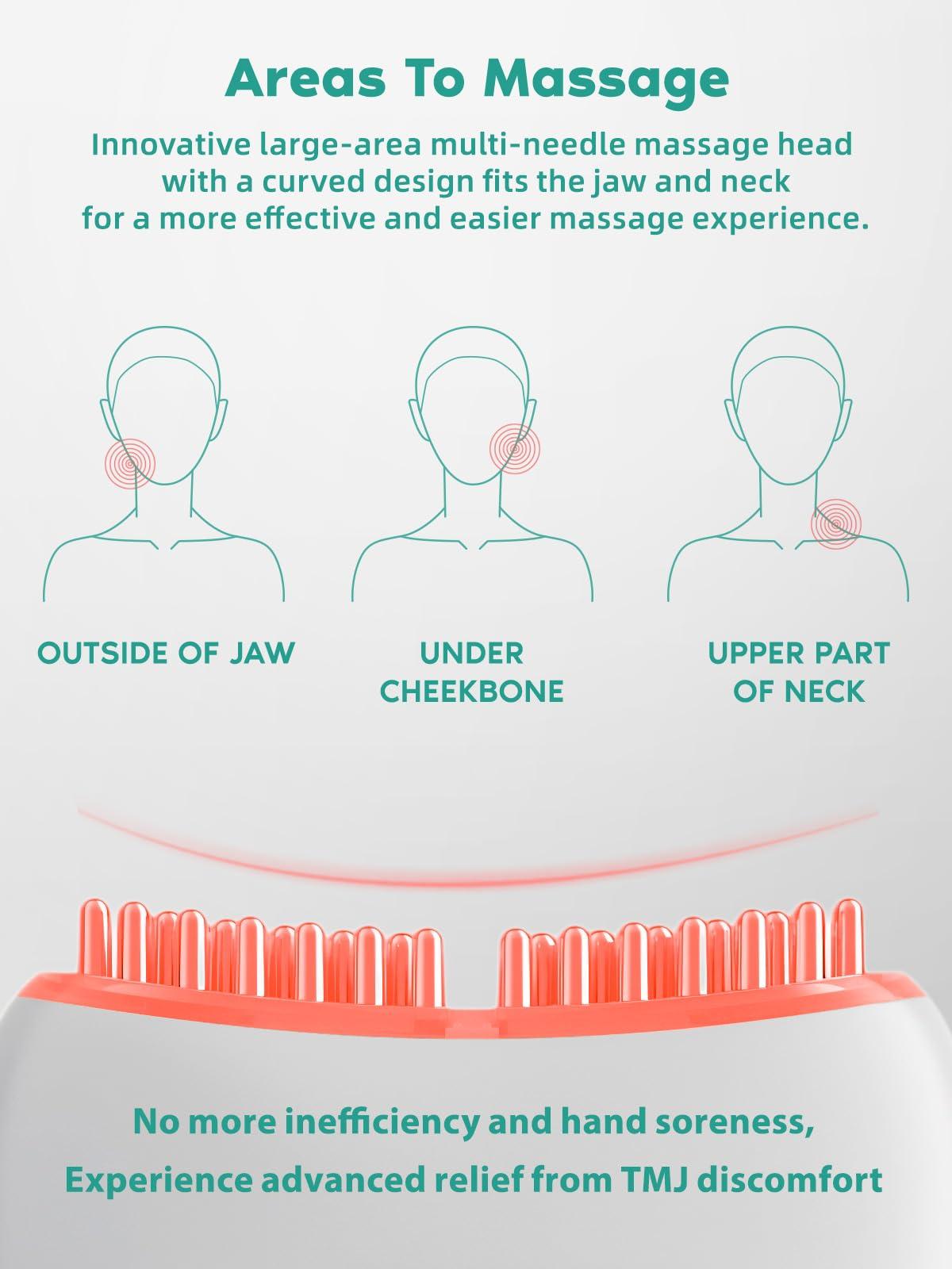 Zaybuon SandoKare TMJ Relief Products Jaw, TMJ Relief Massager, Vibration and Heating, Ergonomic Multi-Needle Design TMJ Massage Tool, Effective Jaw & Neck Pain, Grinding and Clenching Teeth Relief, White