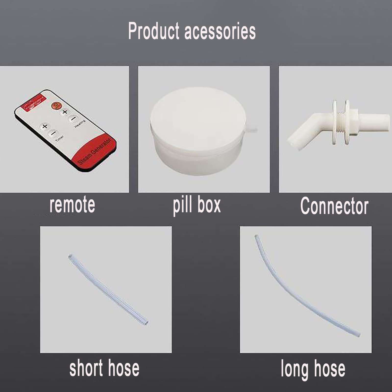 FreshCart Basics Portable Sauna Steam Generator with Remote Control and Herbal Box 2.6L - Smart Touch Button, Home SPA Shower for Body Relaxation and Detox