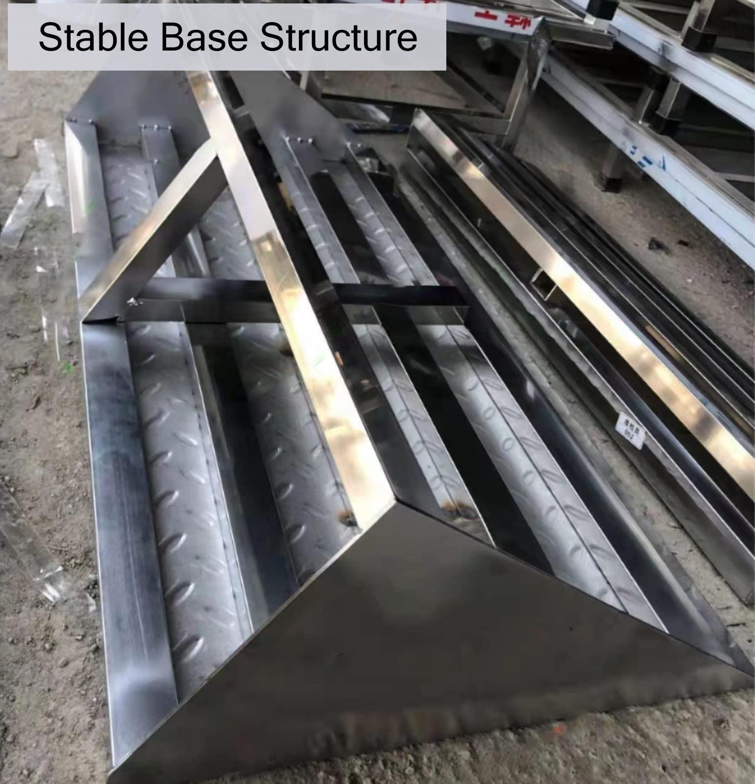 ZAQYCM Driveway Ramp Stainless Steel, Curb Ramp 2 3 4 5 6 7 8 Inch Rise for Lowered Cars/ Motorcycle/ Wheelchair, Heavy Duty Threshold Ramp for Doorways/ Patio Door/ Garage ( Color : LxWxH , Size : 35.4x12x4