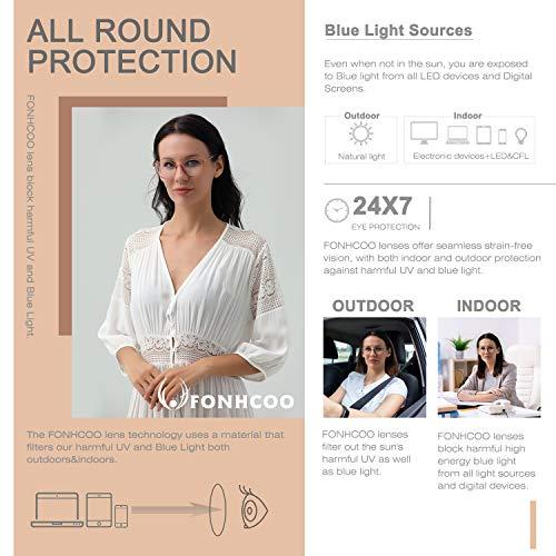 FONHCOO FONHCOO Blue Light Blocking Glasses Women Men Computer Eyeglasses,TR90 Fashion Round Transparent Anti Blue Light Glasses with Anti Eyestrain & UV Glare for Gaming & Reading