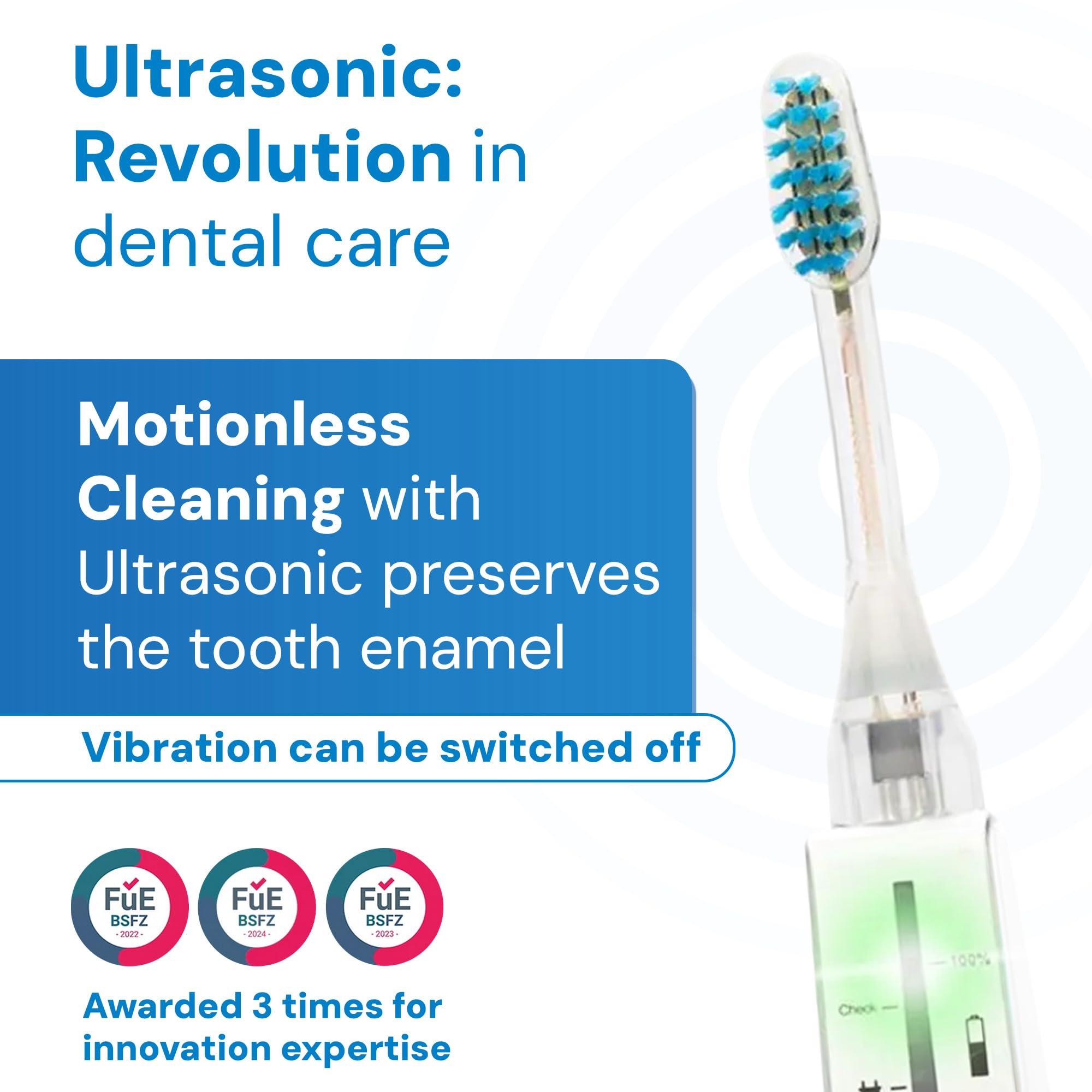 Emmi-dent emmi-dent Platinum Electric Ultrasonic Toothbrush | Gentle & Effective Cleaning | Ideal for Sensitive Teeth & Gums | Rechargeable Smart Care Toothbrush | No Scrubbing | Up to 15 Days Battery Life