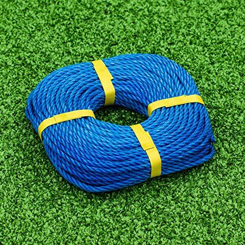 Net World Sports TITAN Poly Rope | Ultra Heavy Duty Polypropylene Outdoor Rope Increased Strength Cord | 4mm, 6mm, 8mm, 10mm, 12mm, 14mm, 16mm, 18mm, 20mm, 25mm Premium Grade (14mm Blue 50m Coil)