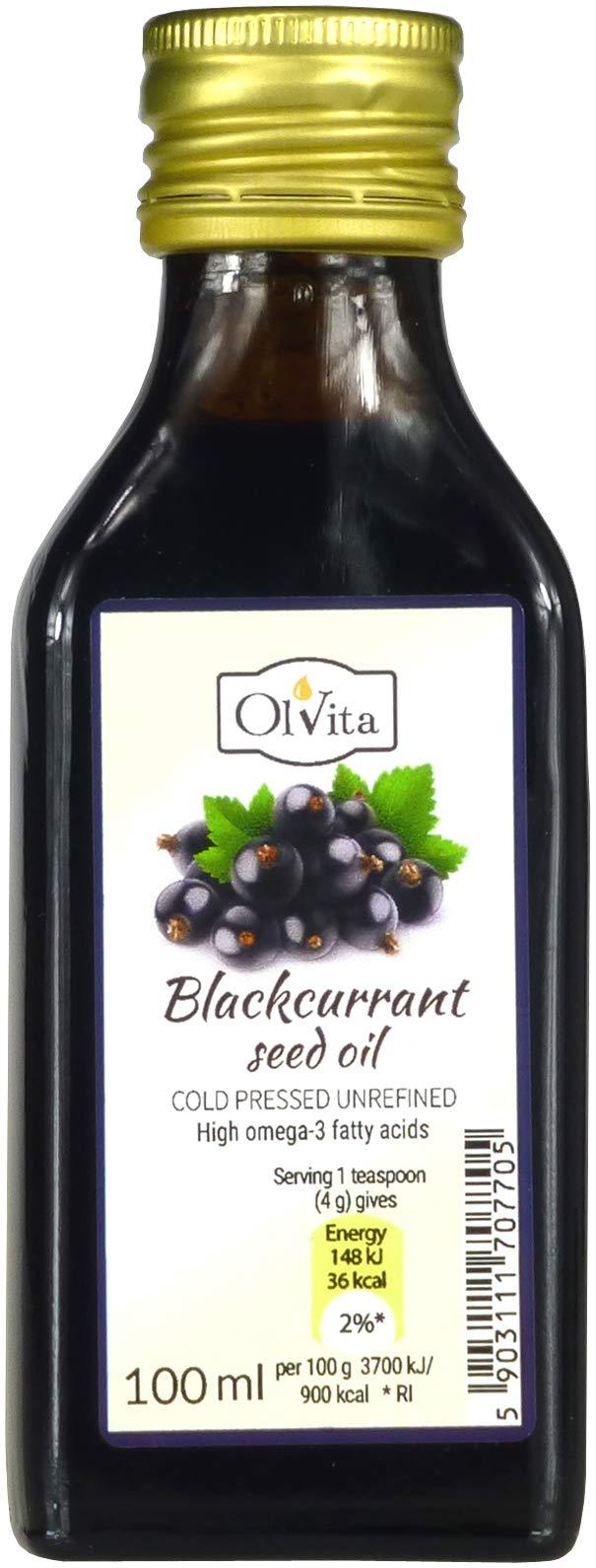 Olvita Blackcurrant Seed Oil, Cold-Pressed and Crude Ol\'Vita (100 ml)