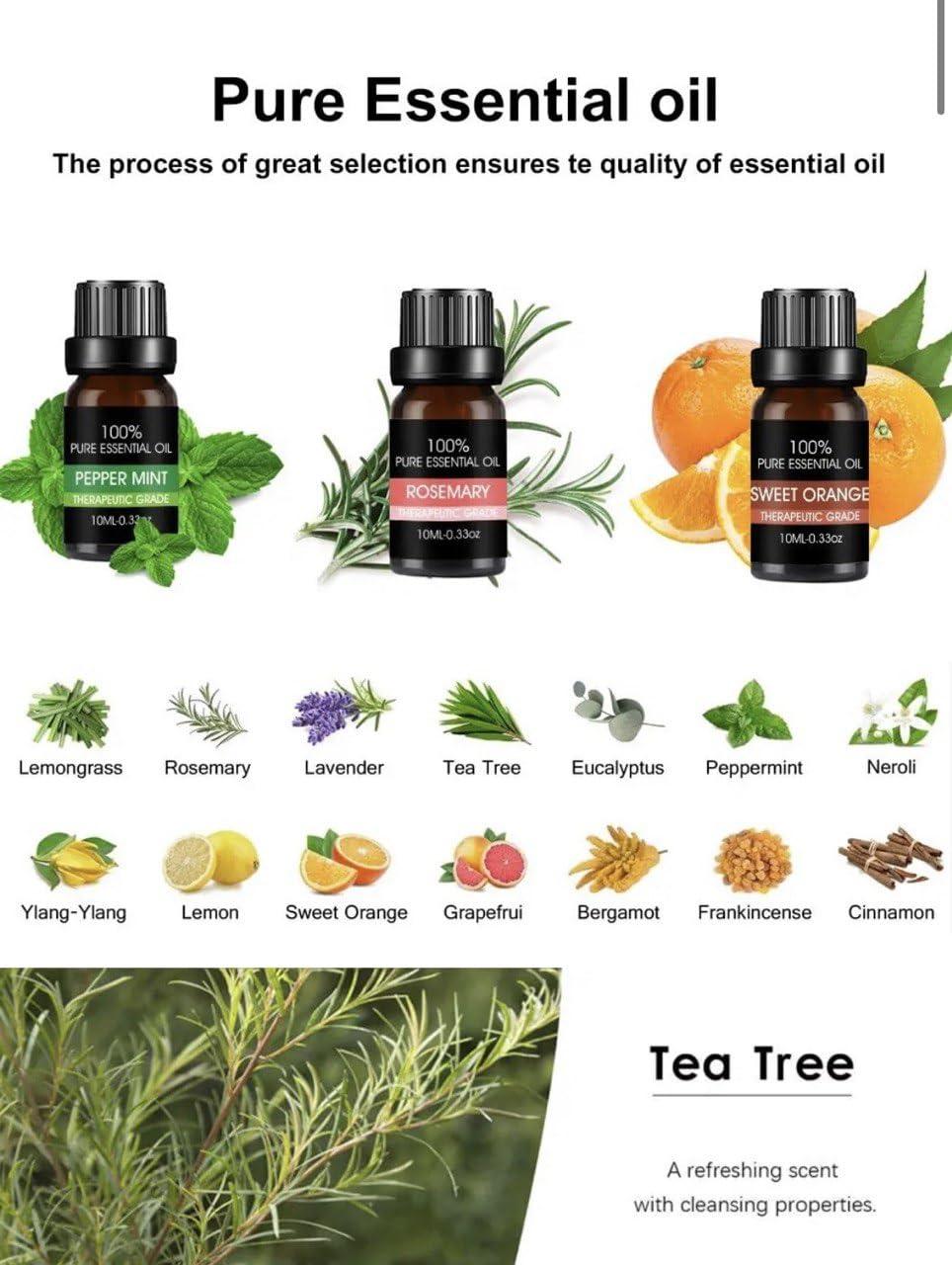 FreshCart Basics Essential Oil Sets for Aromatherapy diffusers, Humidifiers, stove and Aromatherapy Lamp