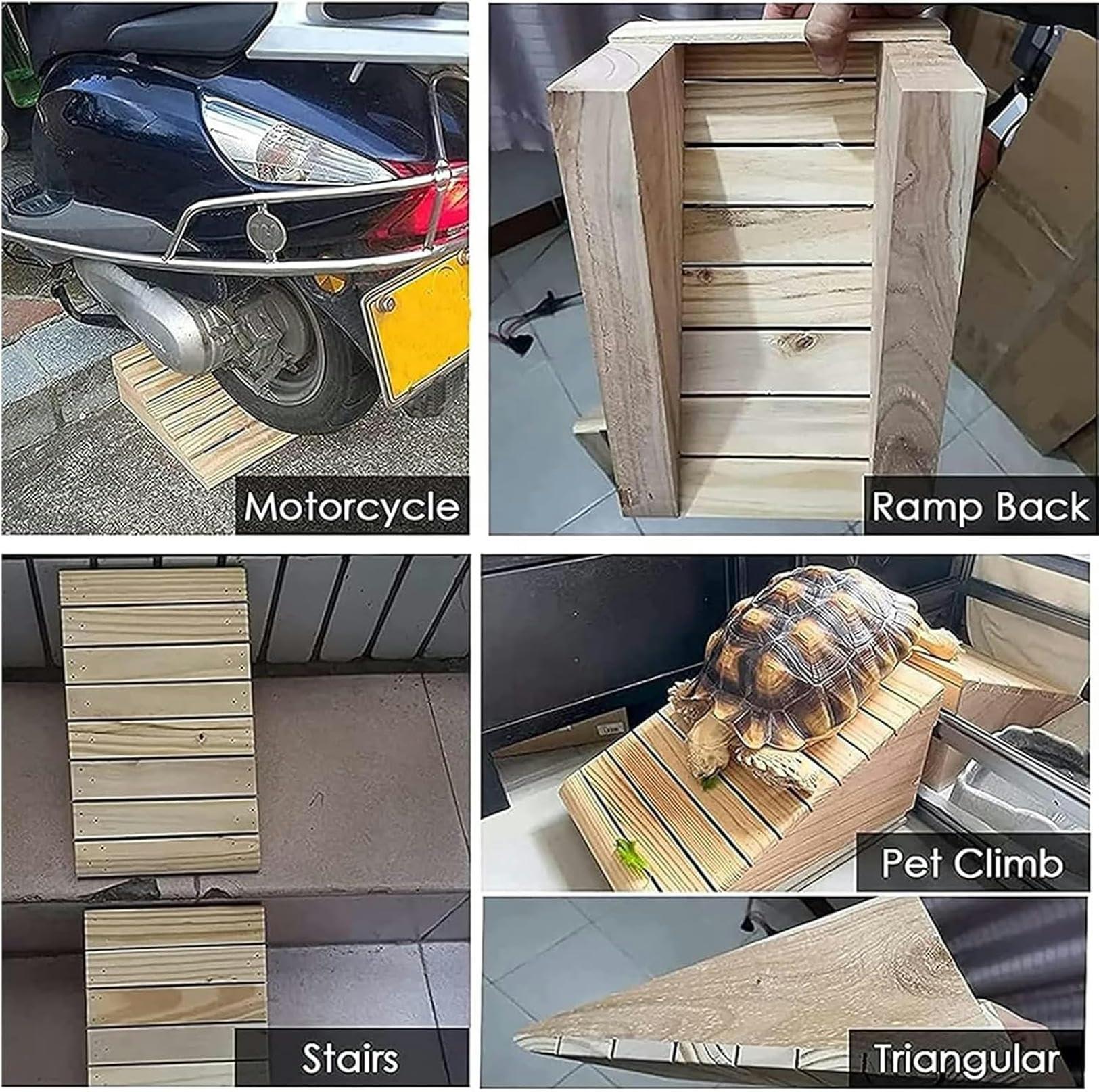 XDRGOOIUY Threshold Ramp, Wooden Threshold Ramps for Doorways, Non-Slip Durable Entry Ramp for Home/Garden Step/Sheds Doors, for Wheelchairs Walkers