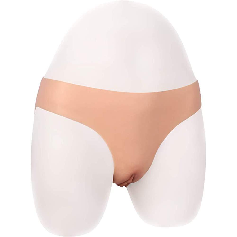 XSWL XSWL Silicone Crossdresser Panties Lifelike Men Hidding Gaff Panty for Crossdressing Cosplay Transgender Costume,White,B