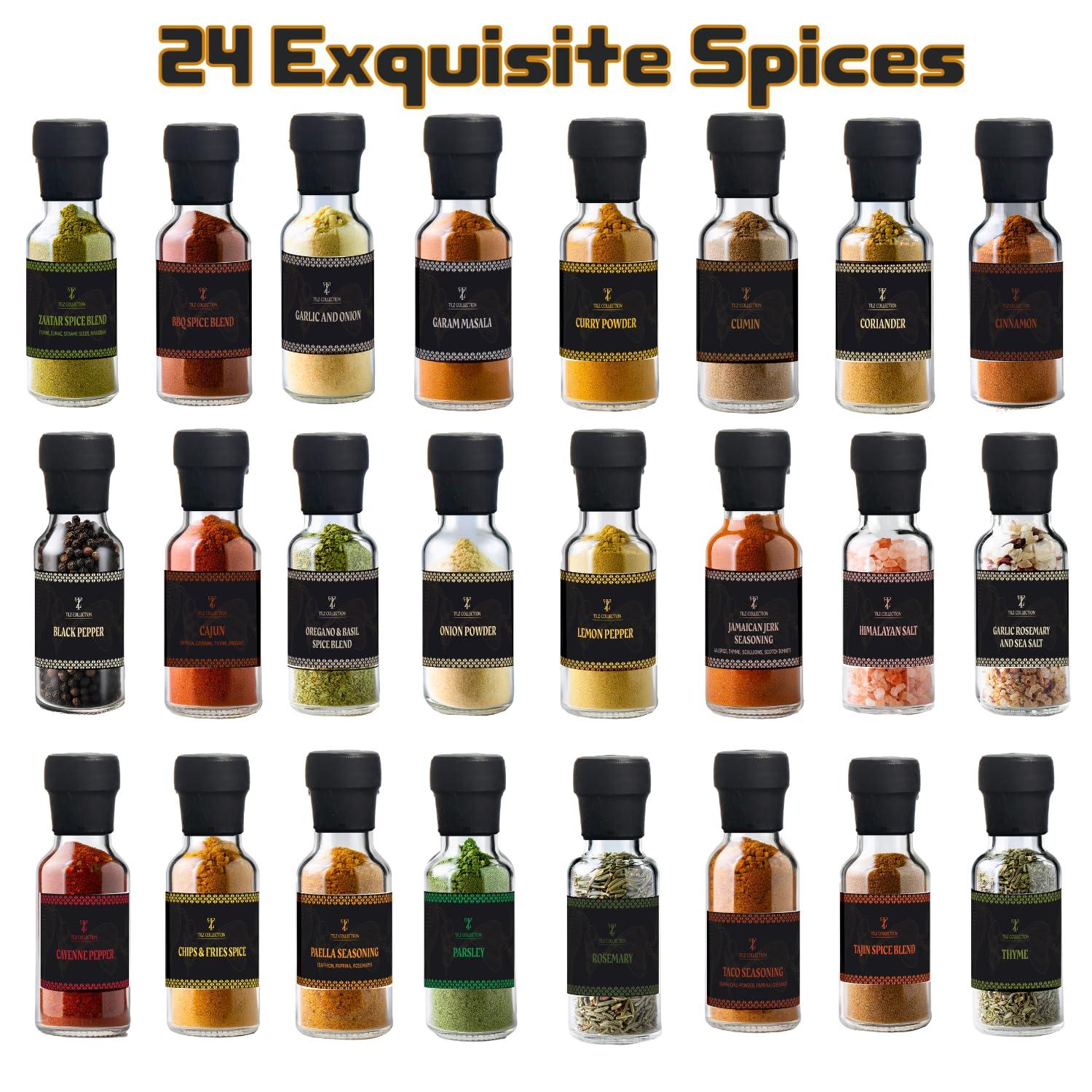 TILZ COLLECTION Spice Gift Set -24 Gourmet Spices For Cooking, Grilling, Rubs, Mixed Spice, Herbs, Spices & Seasonings, All Purpose Seasoning, Cooking Gifts For Men, Women, Birthday, Christmas, Housewarming Gifts