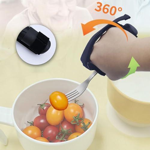 Generic Adaptive Utensils, 3X Elderly Adaptive Eating Utensils for Hand Tremors, Stainless Steel Spoon Fork Set, Adaptive Eating Flatware for Muscle Weakness, Disability