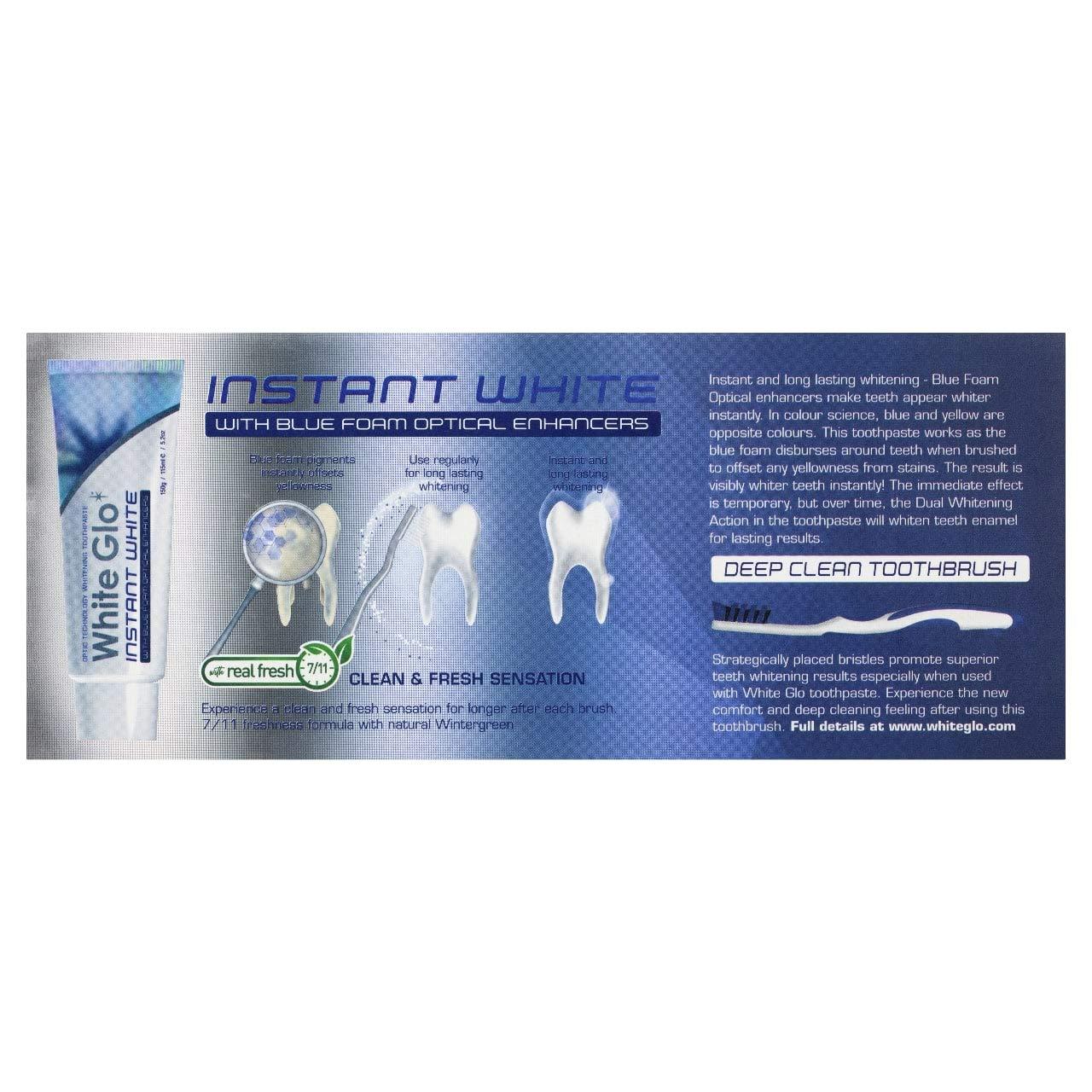 White Glo White Glo Instant White Optic Technology Whitening Toothpaste + Toothbrush
