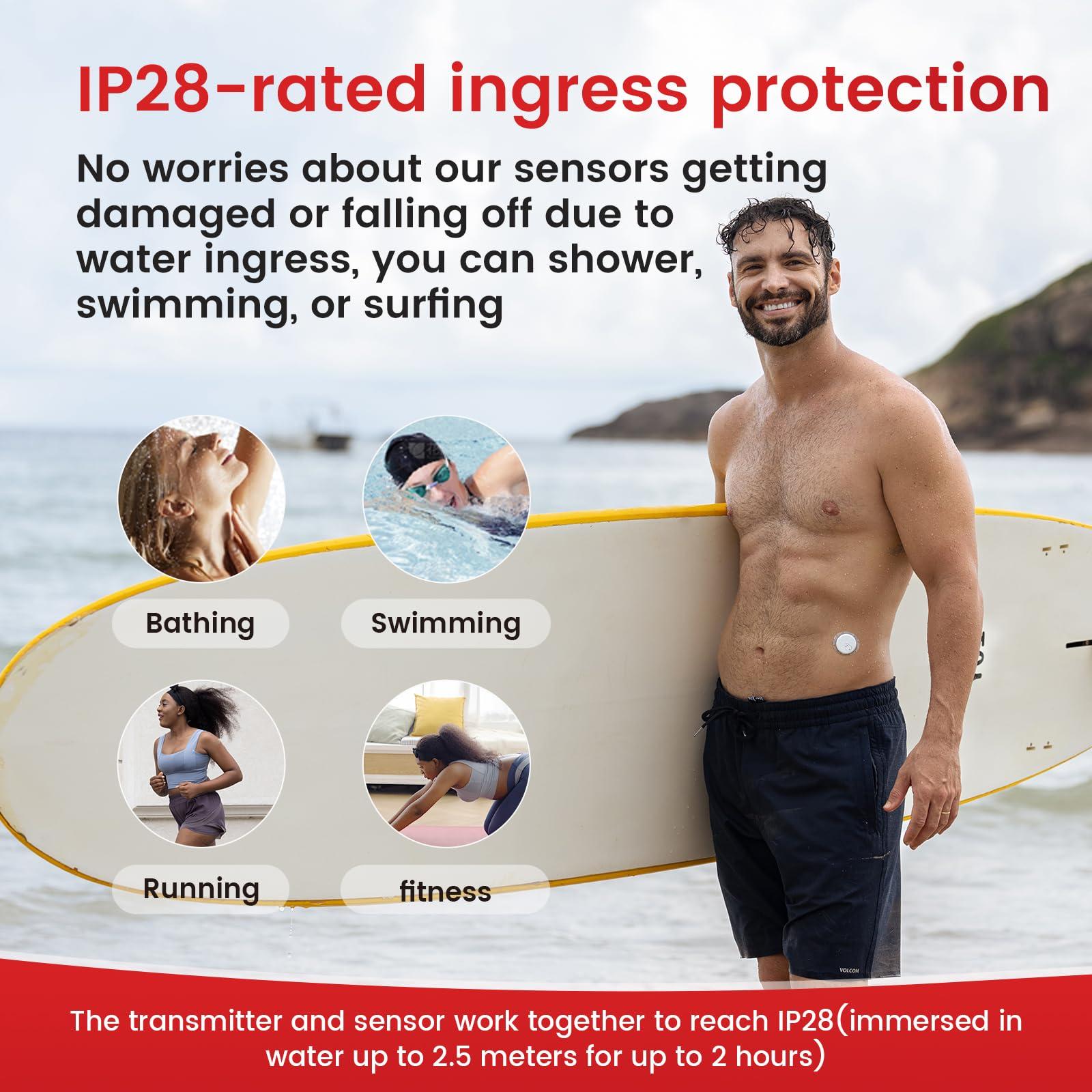 sinocare Sinocare iCan CGM, Continuous Glucose Monitor, 15 Days Wear-life & IP28, Every 3 Minutes Output Test Value Via iCan CGM App, Pack of 1 Sensor & Transmitter