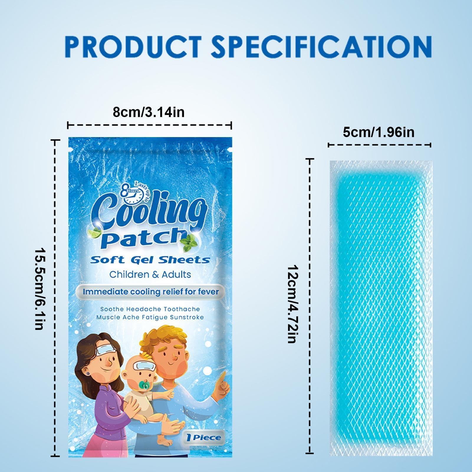 FreshCart Basics Cooling Patches for Hot Weather | Rapid Heat Absorption, 5 Sheets Fever Cooling Patch,Headache Health Care, Forehead Pads for Home School Travel