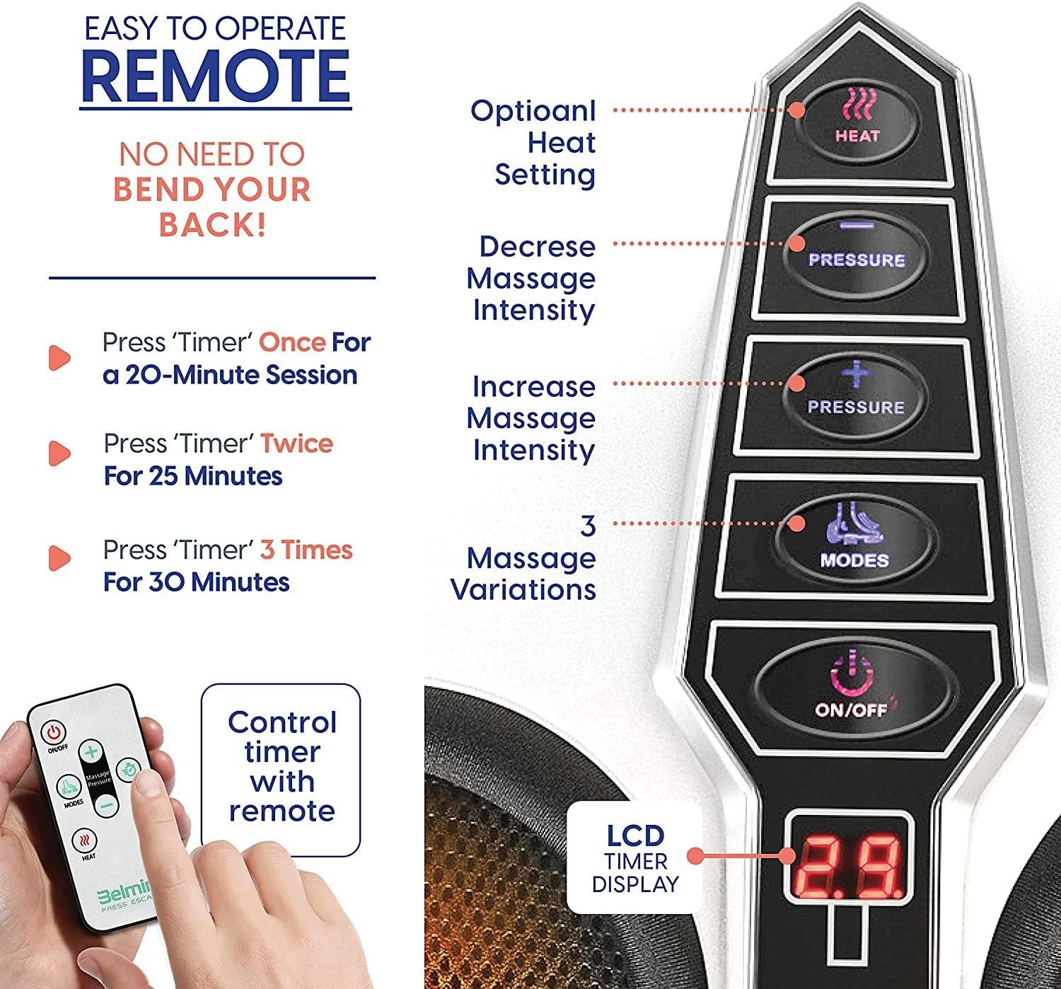 BYOUQ Foot Massager Machine - Deep Kneading Shiatsu Feet Massager for Neuropathy Pain Relief, and Improved Circulation - Soothing Heat Therapy for Plantar Fasciitis Muscle Relax