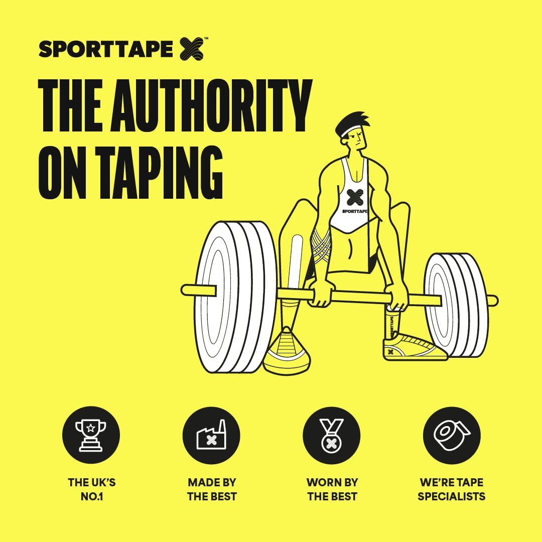 SPORTTAPE SPORTTAPE 3 Rolls Weightlifting Thumb Tape - Punk | CrossFit Tape with Sweatproof Adhesive | Easy Tear Grip Tape | Weightlifting Tape for Hook Grip, Olympic Lifting & Powerlifting - 3.8cm x 4.5m