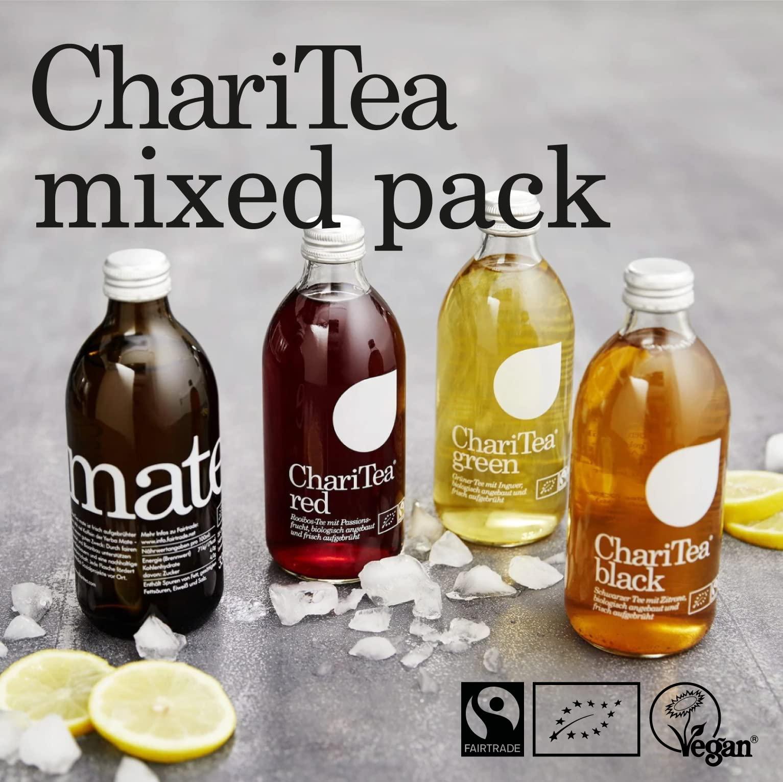ChariTea ChariTea Iced Tea: Mixed 12 Pack, 4 flavours (Red, Mate, Black, Green) - 12 x 330ml