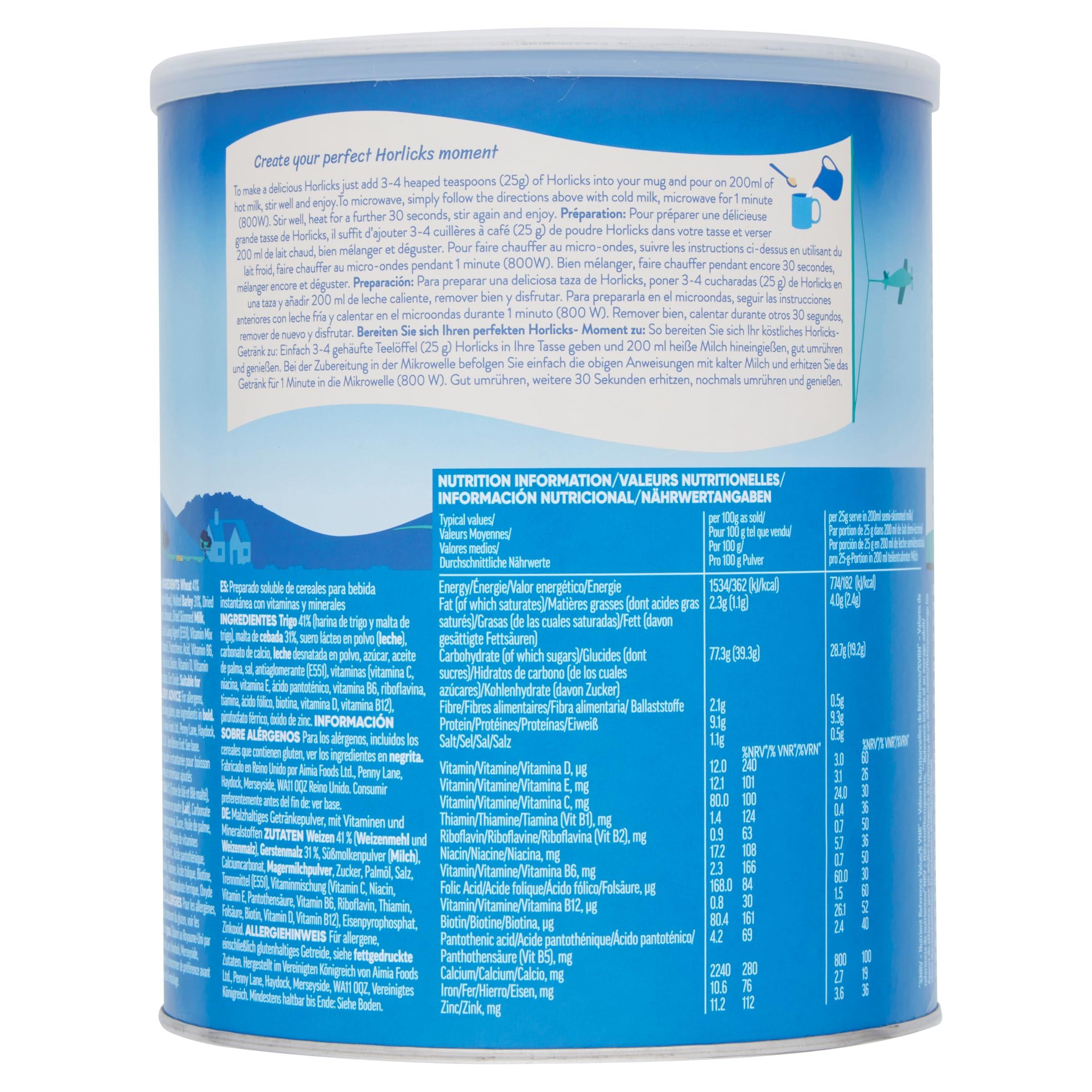 Horlicks Horlicks Original Malted Milk 2kg (Pack of 2) - Just add milk, The Original Malted Drink. High in Calcium, Zinc, Vitamin C, Vitamin D & Vitamin B12.