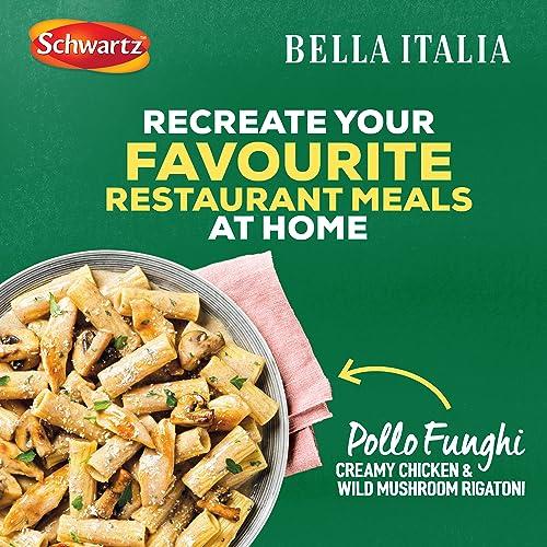 Schwartz Schwartz x Bella Italia Pollo Funghi Creamy Chicken & Wild Mushroom Rigatoni Recipe Mix, 30g