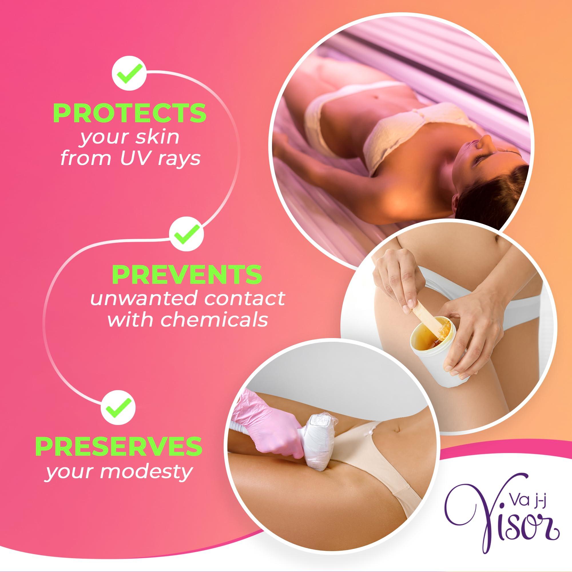 VA J-J VISOR Womens Intimate Area Protection Shield Brazilian Waxing, Laser Hair Removal, Modesty Protection, Depilation Single Pack (Green)