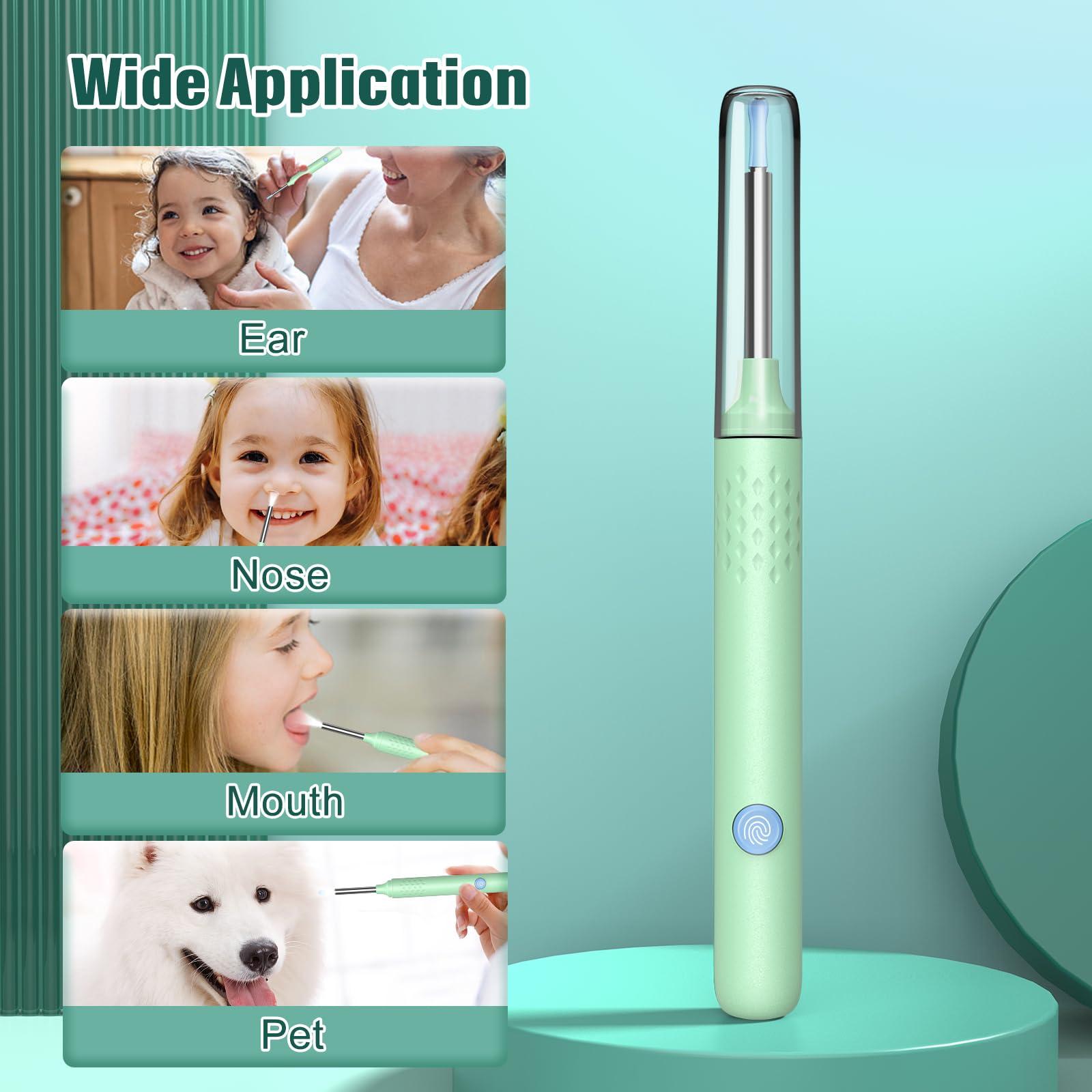 LMECHN LMECHN Ear Wax Removal, Ear Camera Otoscope with LED Light, Ear Wax Removal Kit with 1080P, 3.5 mm Waterproof Ear Endoscope, Ear Cleaning Kit for iPhone, iPad, Android Phones-Green