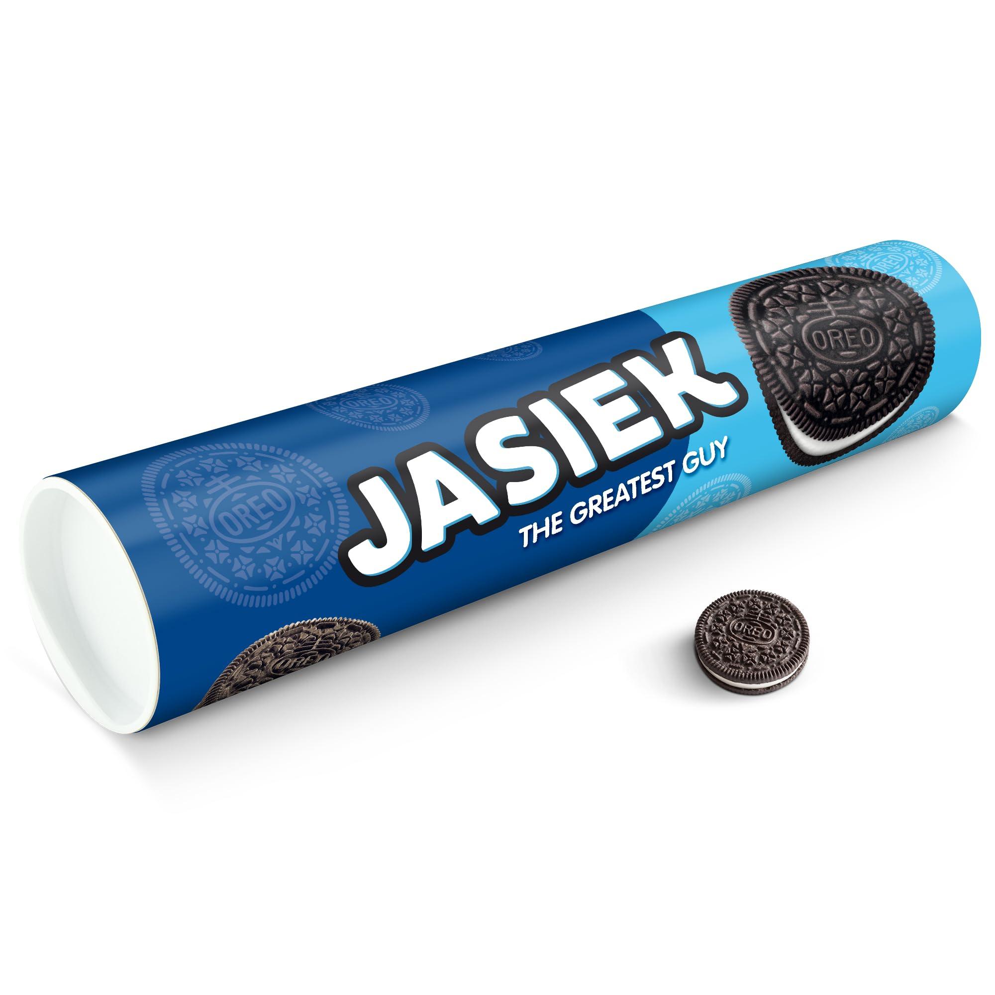 your surprise Oreo personalised XXL Gift Tube - Mega Oreo cookies Gift with name and message, 6 packets of Oreo Original (1000 Grams)