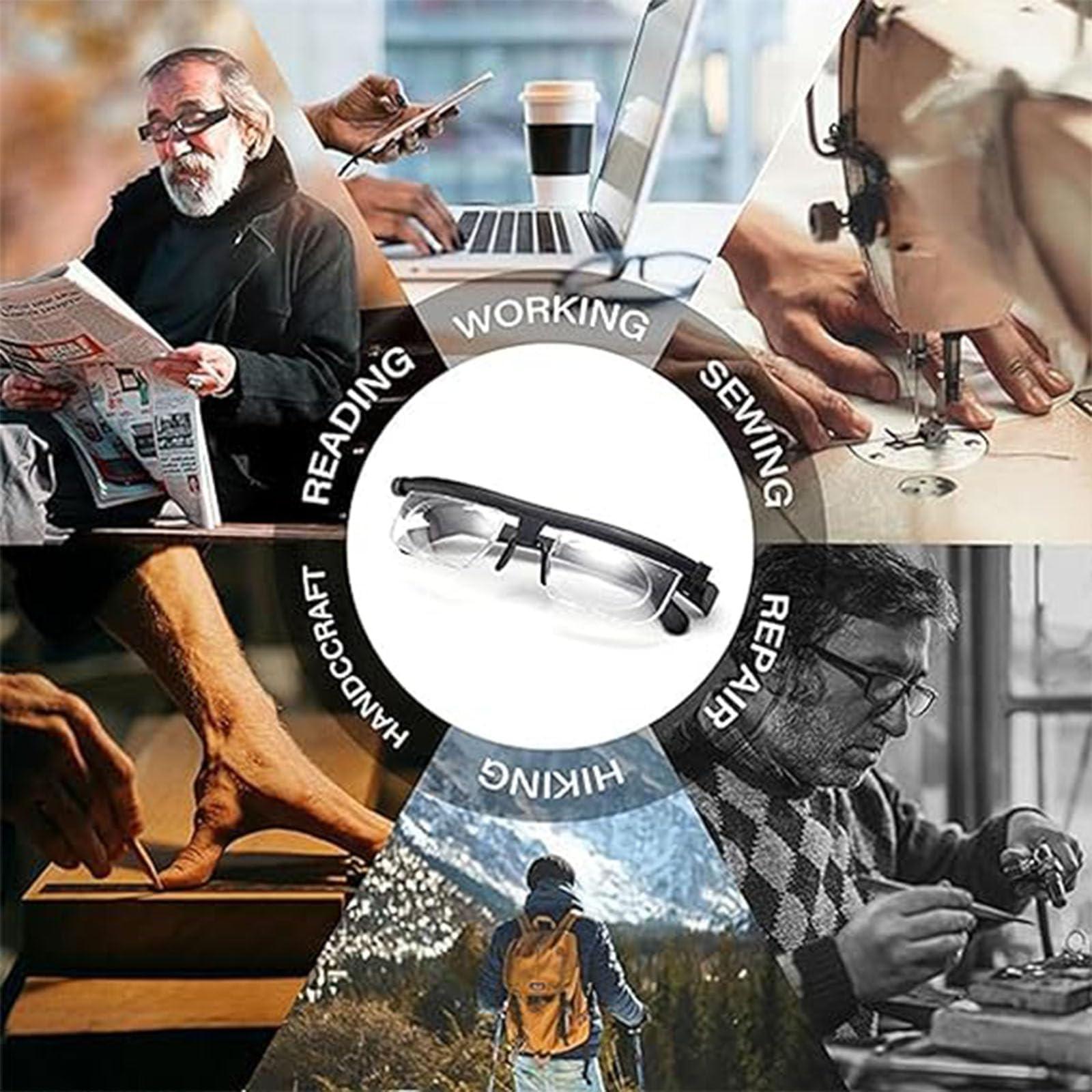 Sovtay Primafocus - Primafocus Adjustable Glasses, Primafocus Glasses, Prima Focus Adjustable Reading Glasses, Adjustable Focus Glasses Dial Vision near and Far Sight (2pcs)