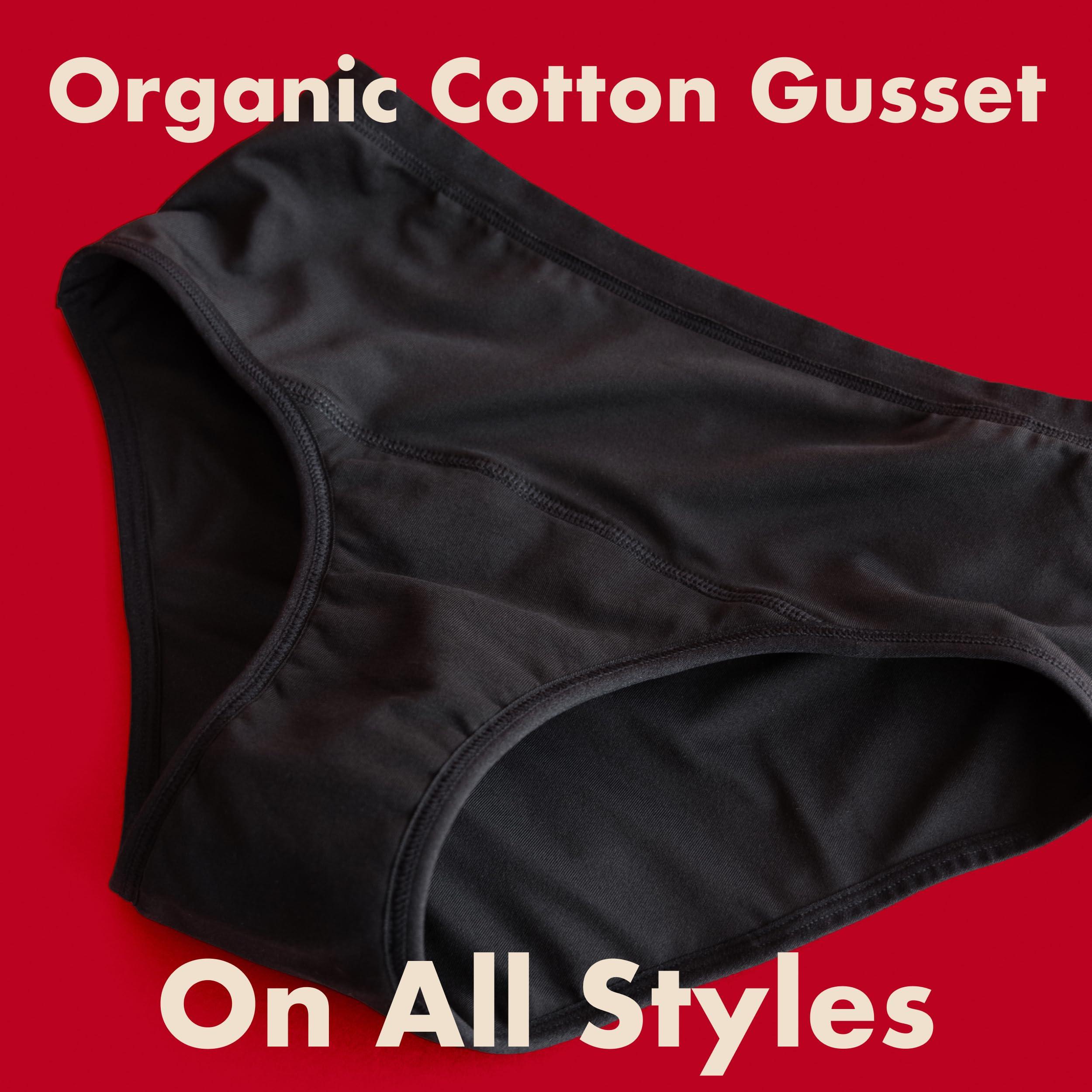 Period. By The Period Company The Period Company| High Waisted Period Underwear for Women| Light Absorbency| Menstrual Panties for Teens | Incontinence | Absorbent Panty | Postpartum | Leak Proof | Black-Medium, Black, M