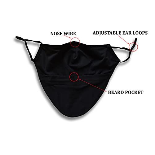 KT Valley Company Beard Face Mask for Men with a Beard, Bearded Men Face Mask, Reusable and Comfortable Beard Mask (Gray)