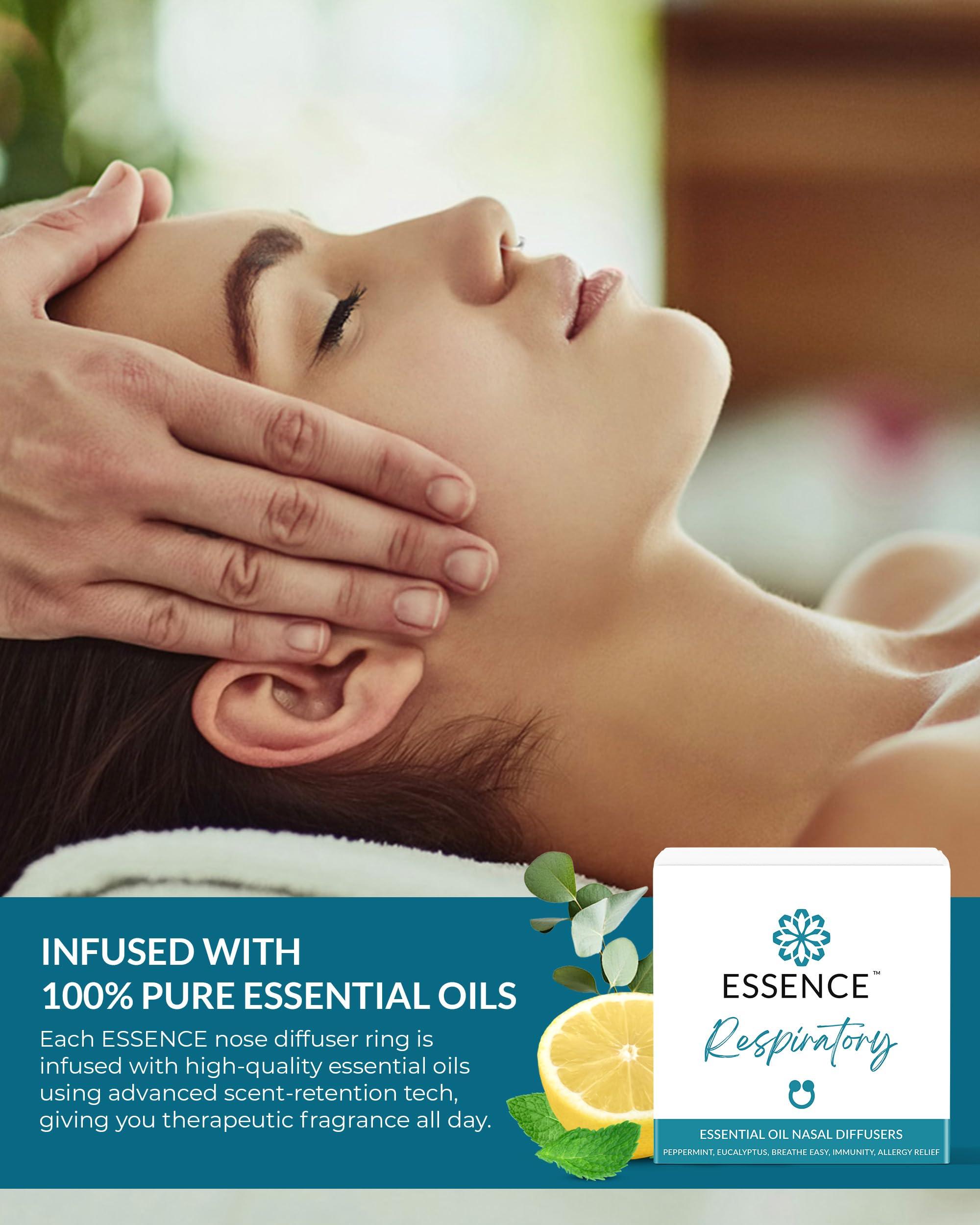 HON Essence Nasal Diffuser | Essential Oil Ring | Silicone Nose Inhaler Bundle Pack (Respiratory)