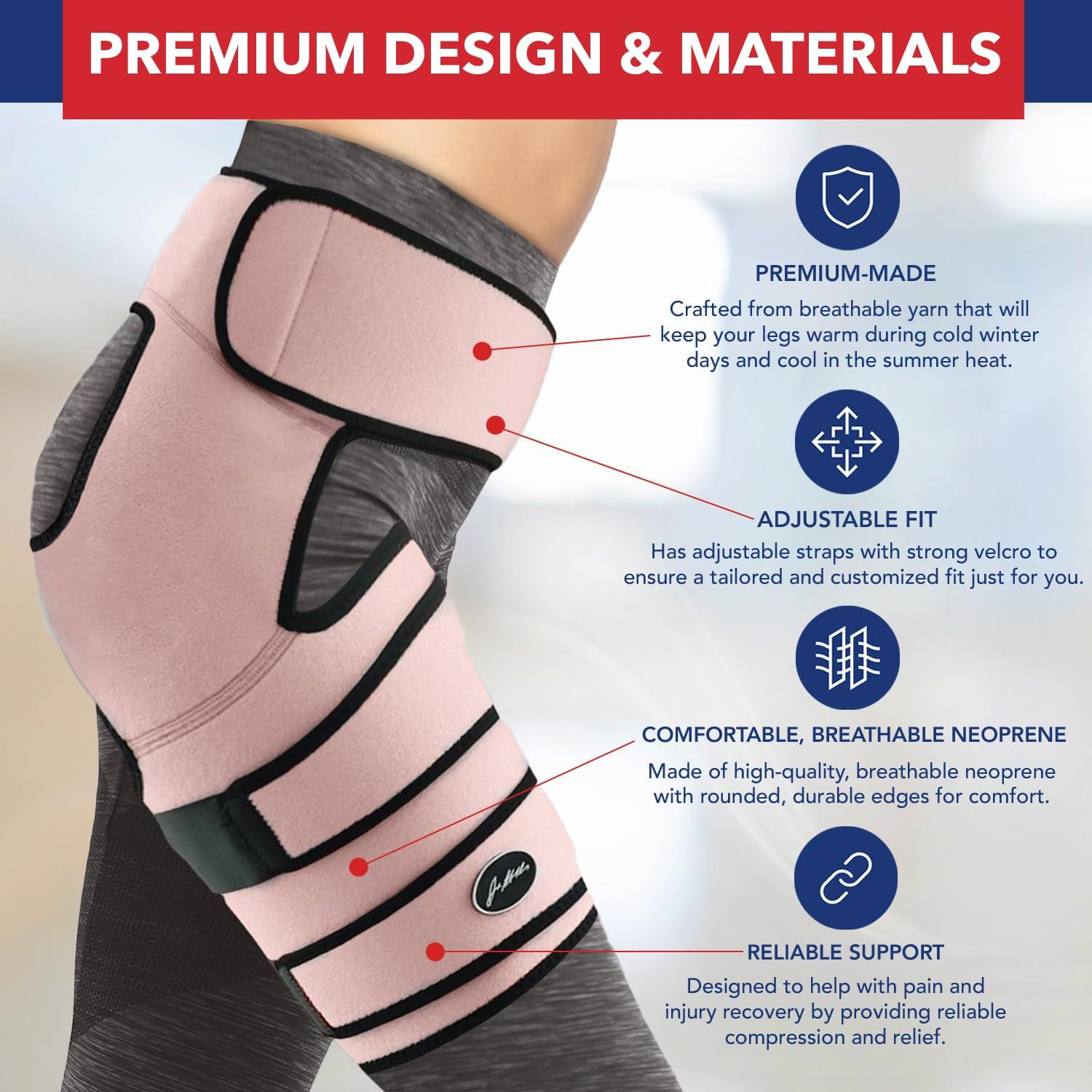 Dr. Arthritis Dr. Arthritis Doctor Developed Strengthening & Stabilizing Hip Brace for Men & Women- Hip Brace for Sciatica Pain Relief - Compression Wrap- Hip Support Brace - With Handbook (L/XL, Pink)