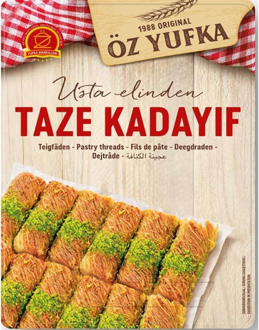 FreshCart Basics Original Melis Fresh Kataifi Kadayif Shredded Fillo Dough Pastry Kadaifi Threads Taze Kadayif for Dubai Chocolate 400 Gram x 2 Packs