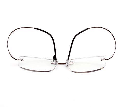 Agstum Agstum Memory Titanium Rimless Flexible Hingeless Reading Glasses (Silver, 3.50)
