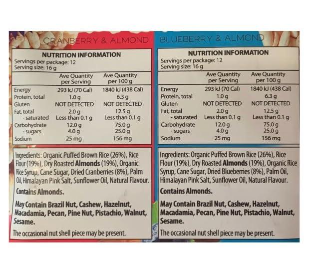 AHG Investment Puff Nation Crunchy Rice Bars Almond and Real Fruit 24 x 18g Bars