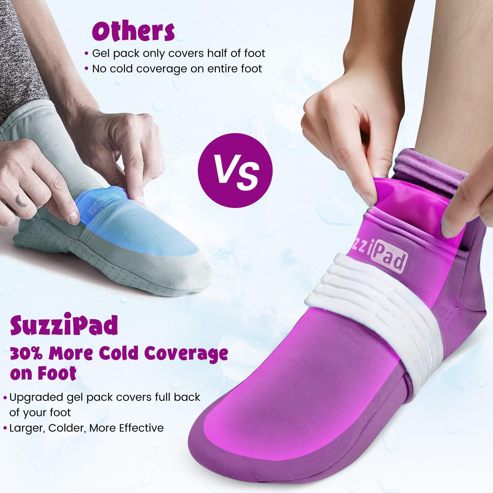 SUZZIPAD SuzziPad Foot Ice Pack Cold Socks & Cold Gloves for Chemotherapy Neuropathy, Comfort Items for Chemo Patients, Neuropathy Relief for feet, Hand Cold Therapy, Foot Cold Therapy, L, Purple