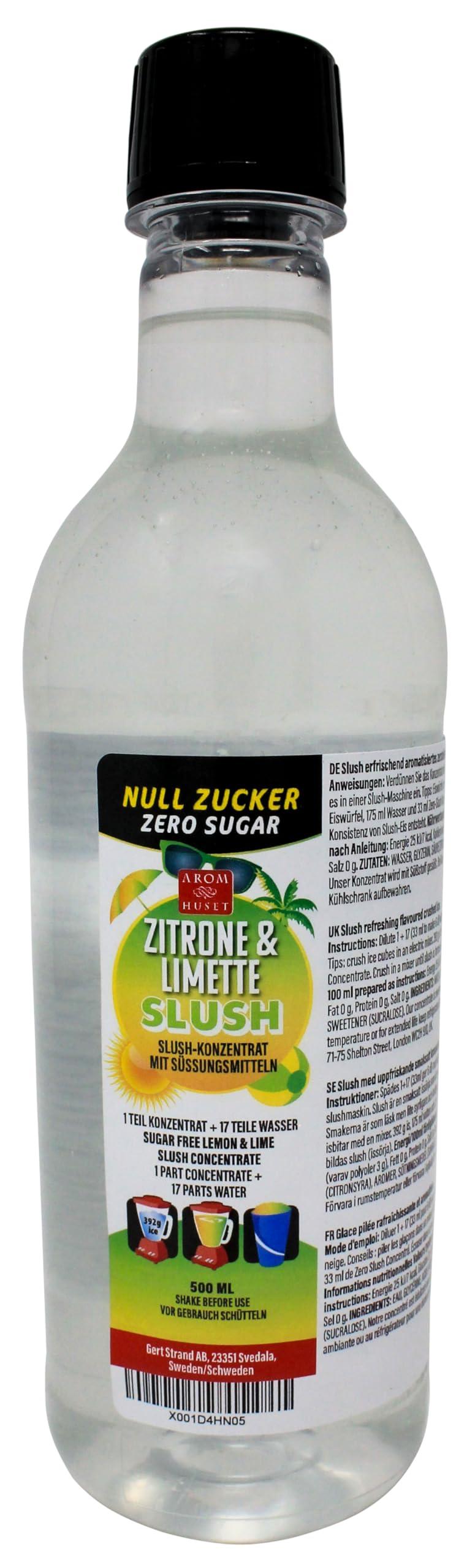 Aromhuset Aromhuset Zero Sugar Lemon & Lime Slush Syrup - 500 ml Flavoured Frozen Slushie Syrups Mix for Ice Drinks Machines, Blender Mix, DIY Cocktails & More