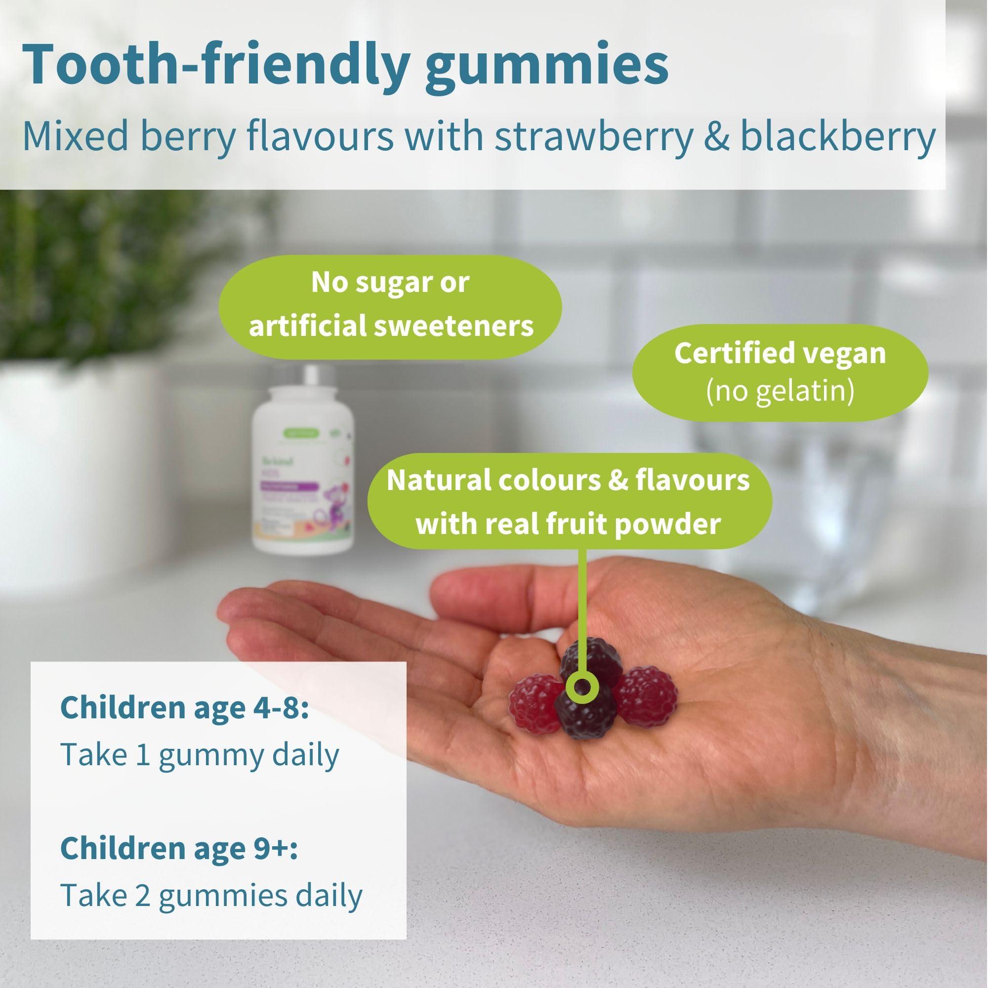 Igennus Healthcare Nutrition Igennus Methylated Kids Multivitamin Gummy, MTHFR Supplement with B-Vitamins & Vitamin D, Clean Ingredients, Age 4+, Sugar Free Berry Flavour, 90 Vegan Gummies