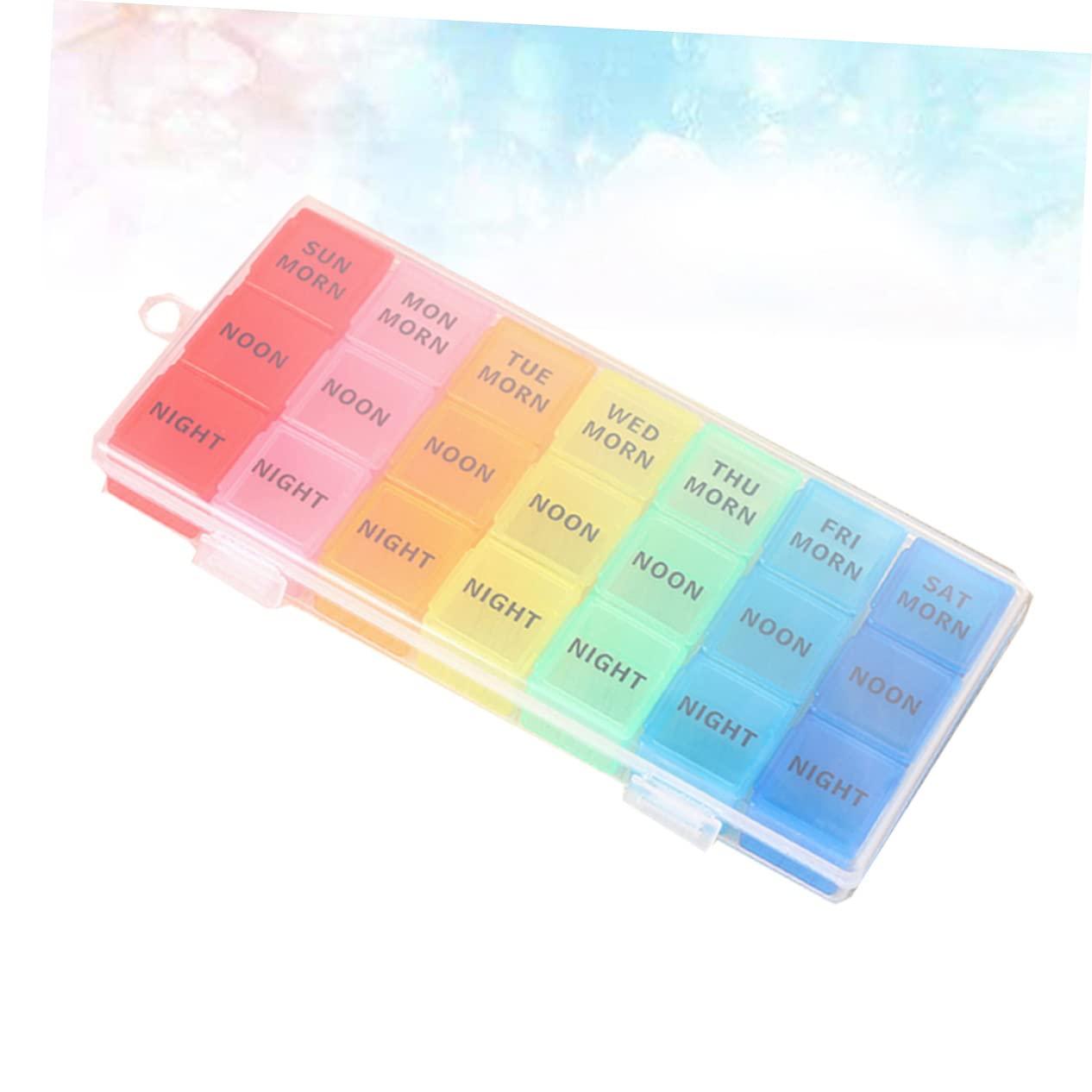 FOMIYES FOMIYES 2pcs Portable Pill Boxes Storage Medicine Case Organizer for Daily Use