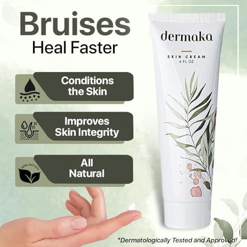 Dermaka Dermaka All Natural Face Cream for Scar Removal - Plant-Based with Vitamins K and C, 2 oz. - Extra Strength Bruise Cream - Moisturizing Lotion for Varicose Veins and Post Surgical Scar Treatment
