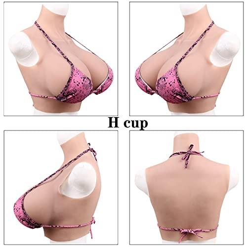 XSWL XSWL Silicone Breast Forms Realistic Huge Boobs H cup Artificial Breastplate for Crossdressers Transgender Cosplay,Tan