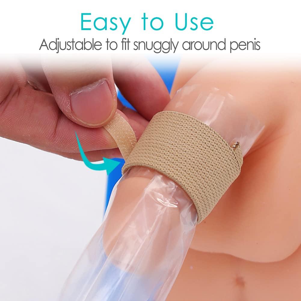 DiaBelt 10 Pcs Male External Catheter Strap, Adjustable Urinary Incontinence Penile Clamp Fixer Reusable Holder Band Men - No More Leaking